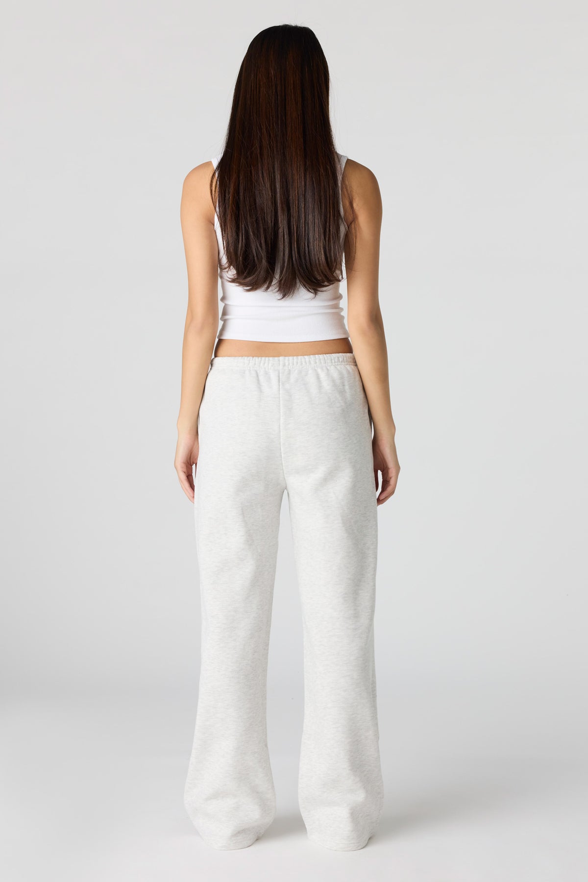 Alt View 3. Luxe Fleece Wide Leg Sweatpant - Light Grey