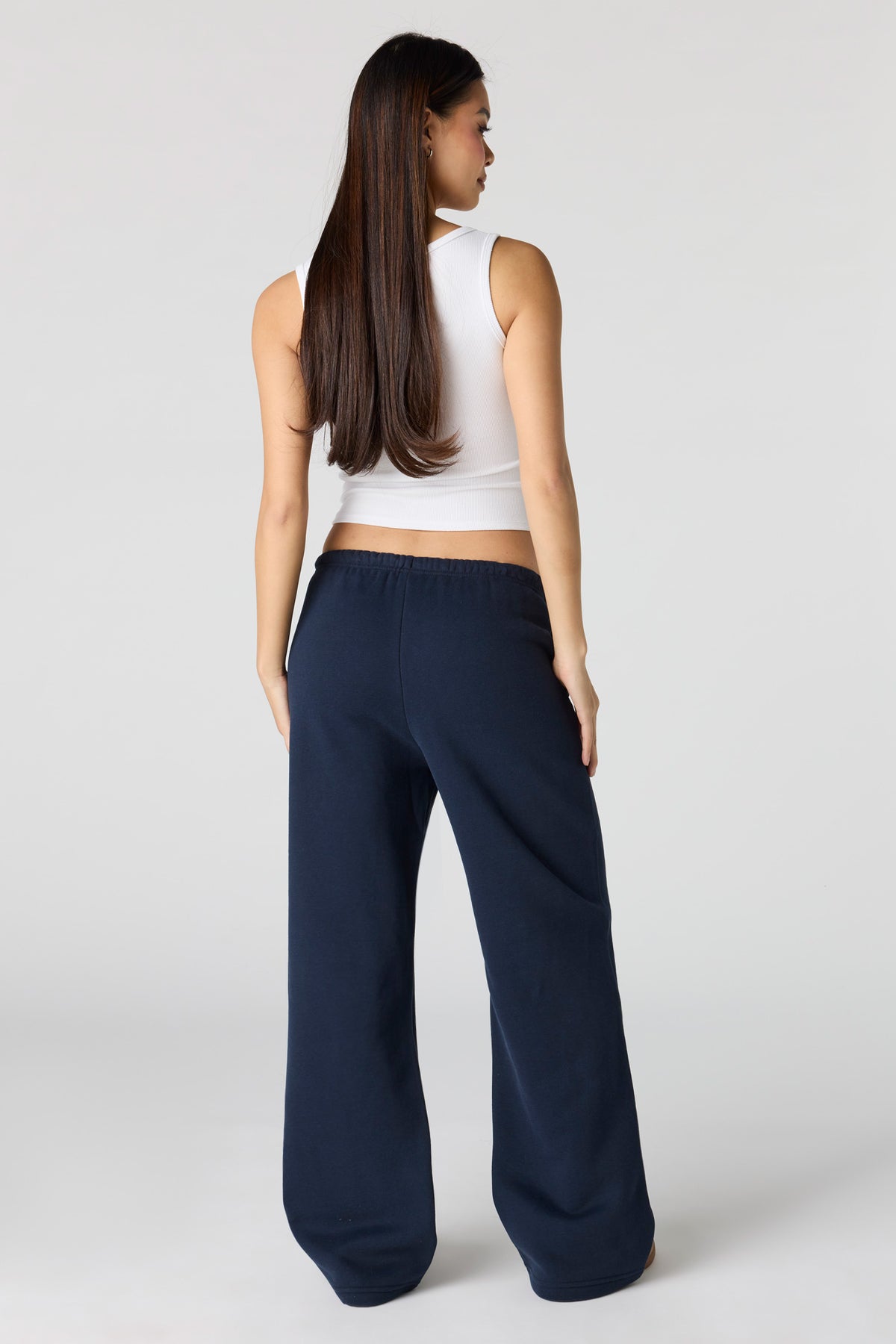 Alt View 3. Luxe Fleece Wide Leg Sweatpant - Dark Blue