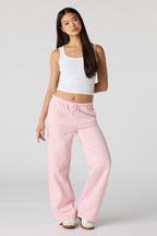 Pantalon d'entraînement à jambe large en molleton de luxe