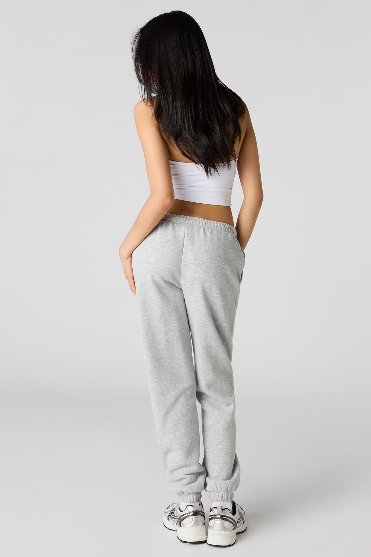 Alt View 3. Luxe Fleece Skinny Jogger - Heather Grey