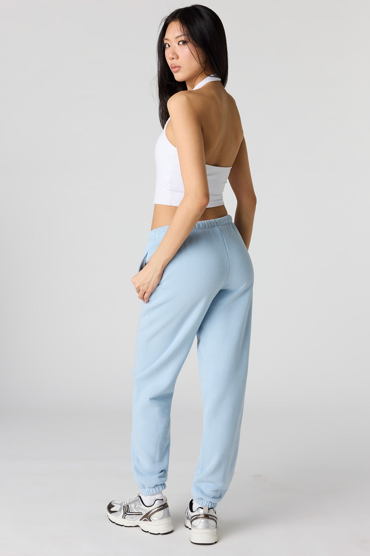 Alt View 3. Luxe Fleece Skinny Jogger - Light Blue