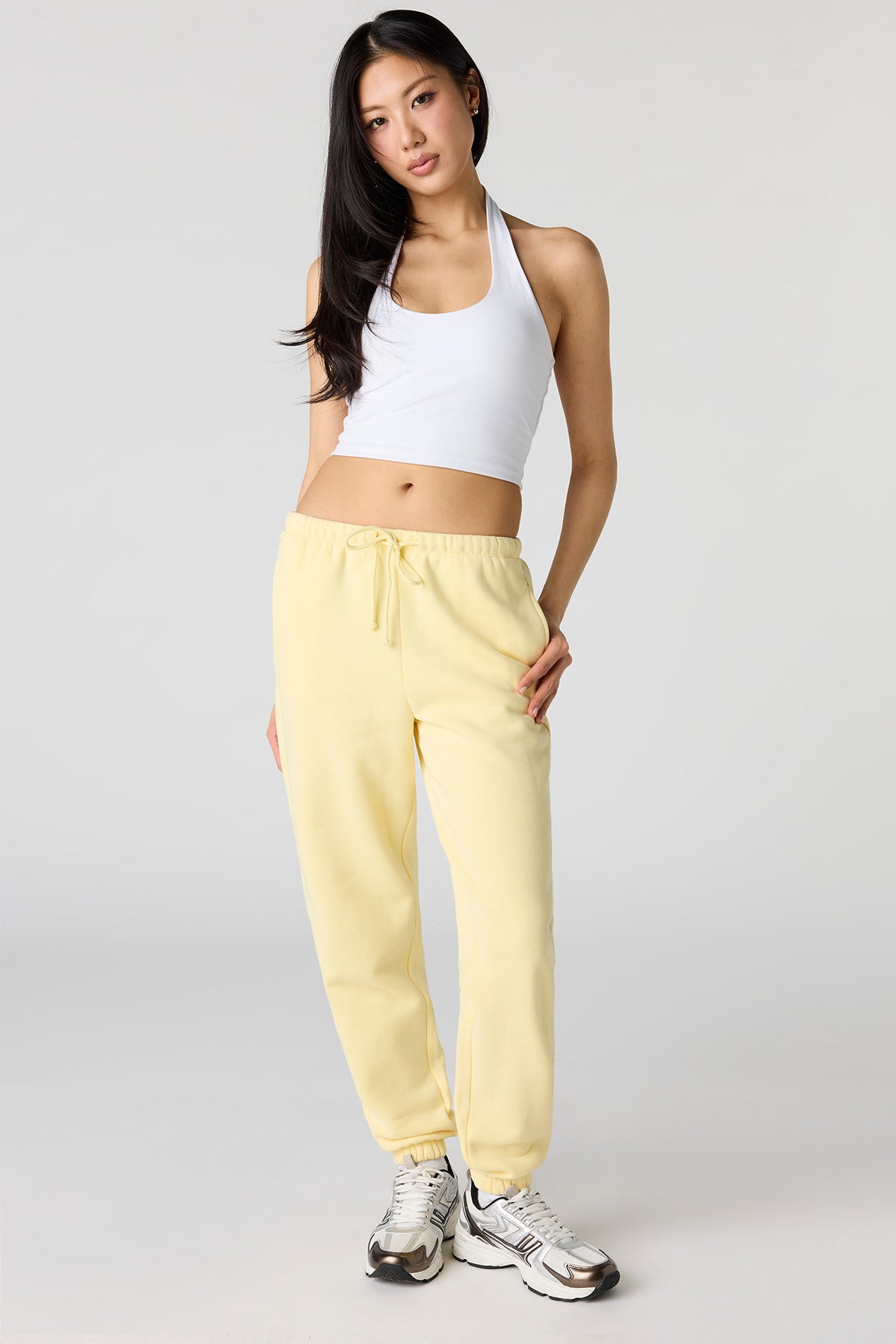 Luxe Fleece Skinny Jogger - Yellow