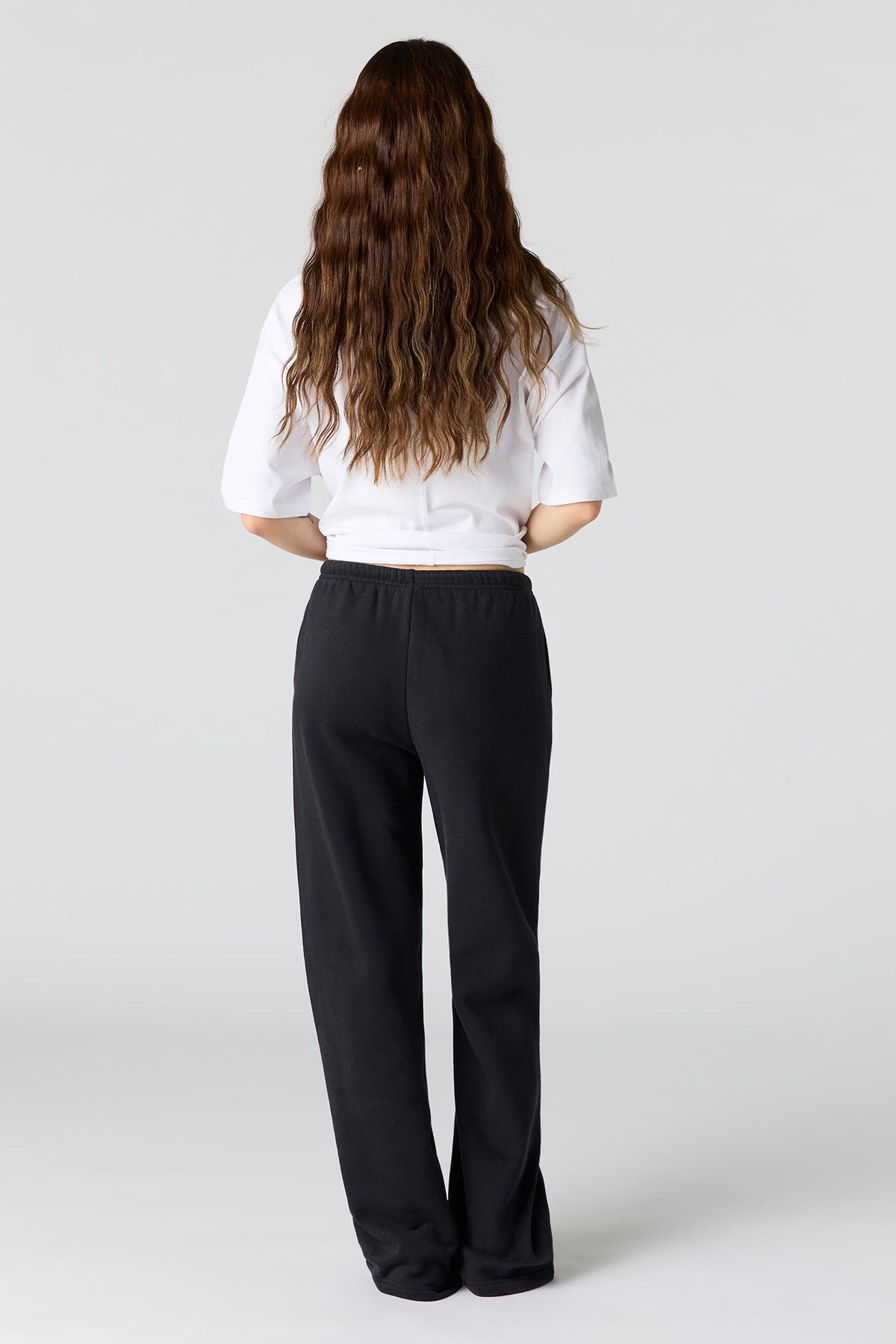 Alt View 3. Luxe Fleece Wide Leg Sweatpant - Black