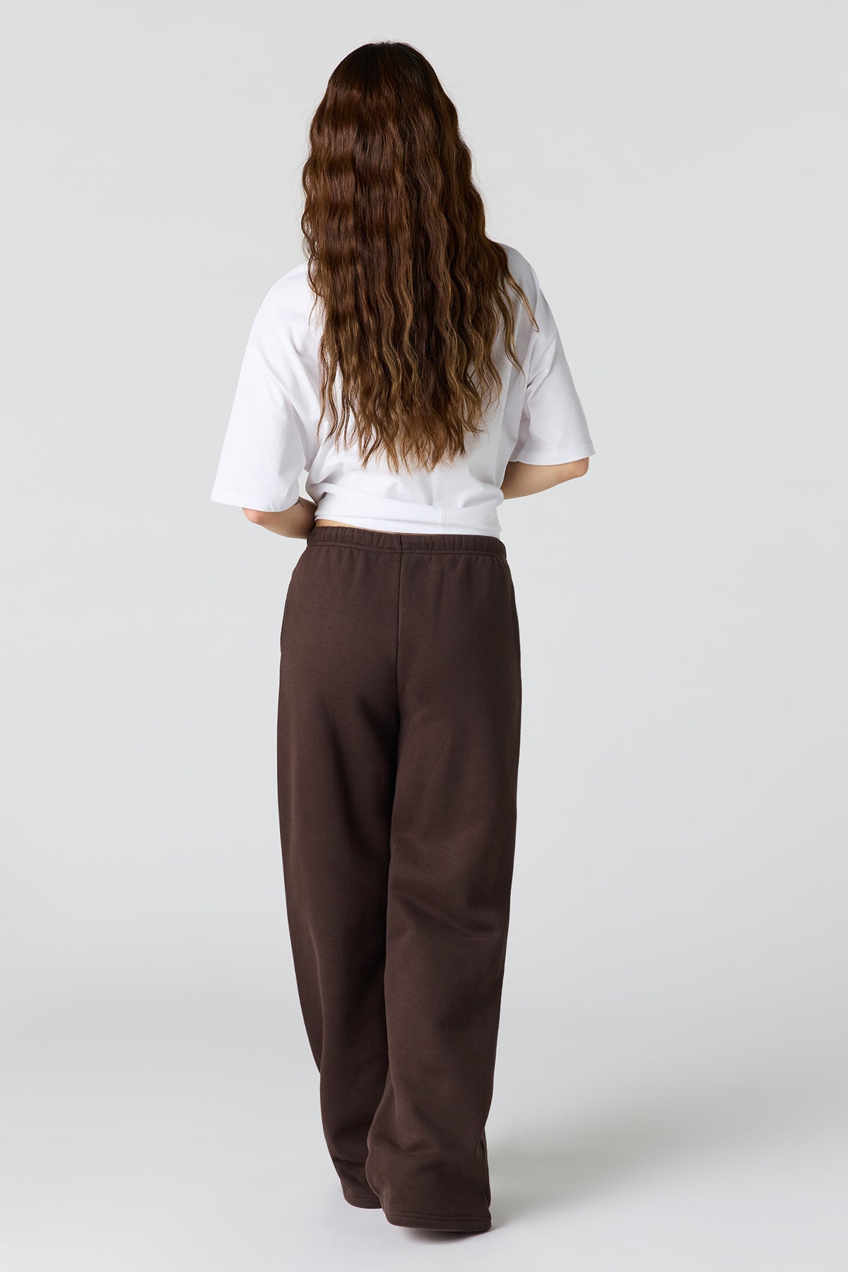 Alt View 3. Luxe Fleece Wide Leg Sweatpant - Brown