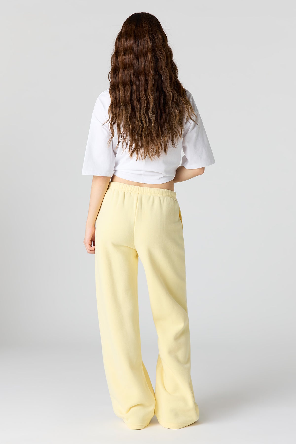Alt View 3. Luxe Fleece Wide Leg Sweatpant - Yellow