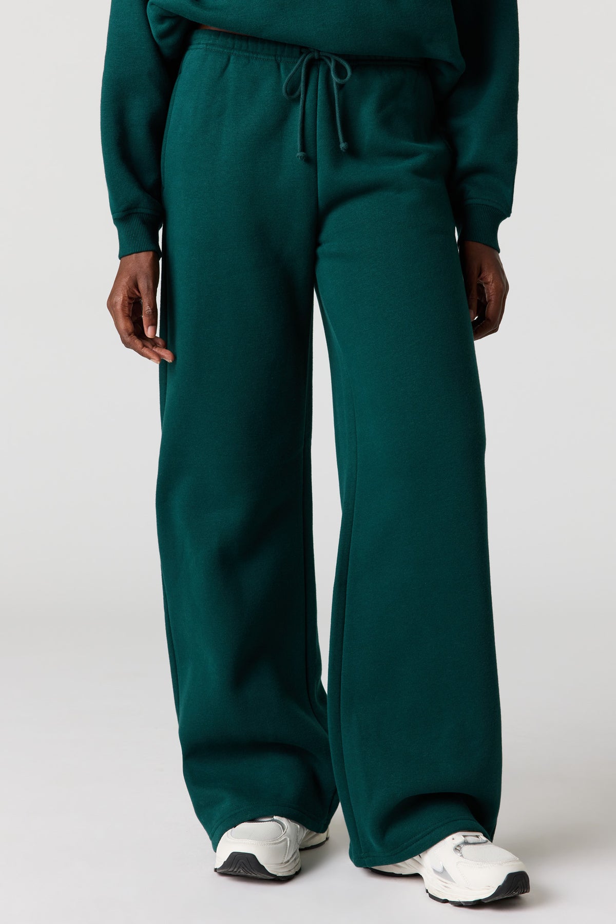 Alt View 2. Luxe Fleece Wide Leg Sweatpant - Green