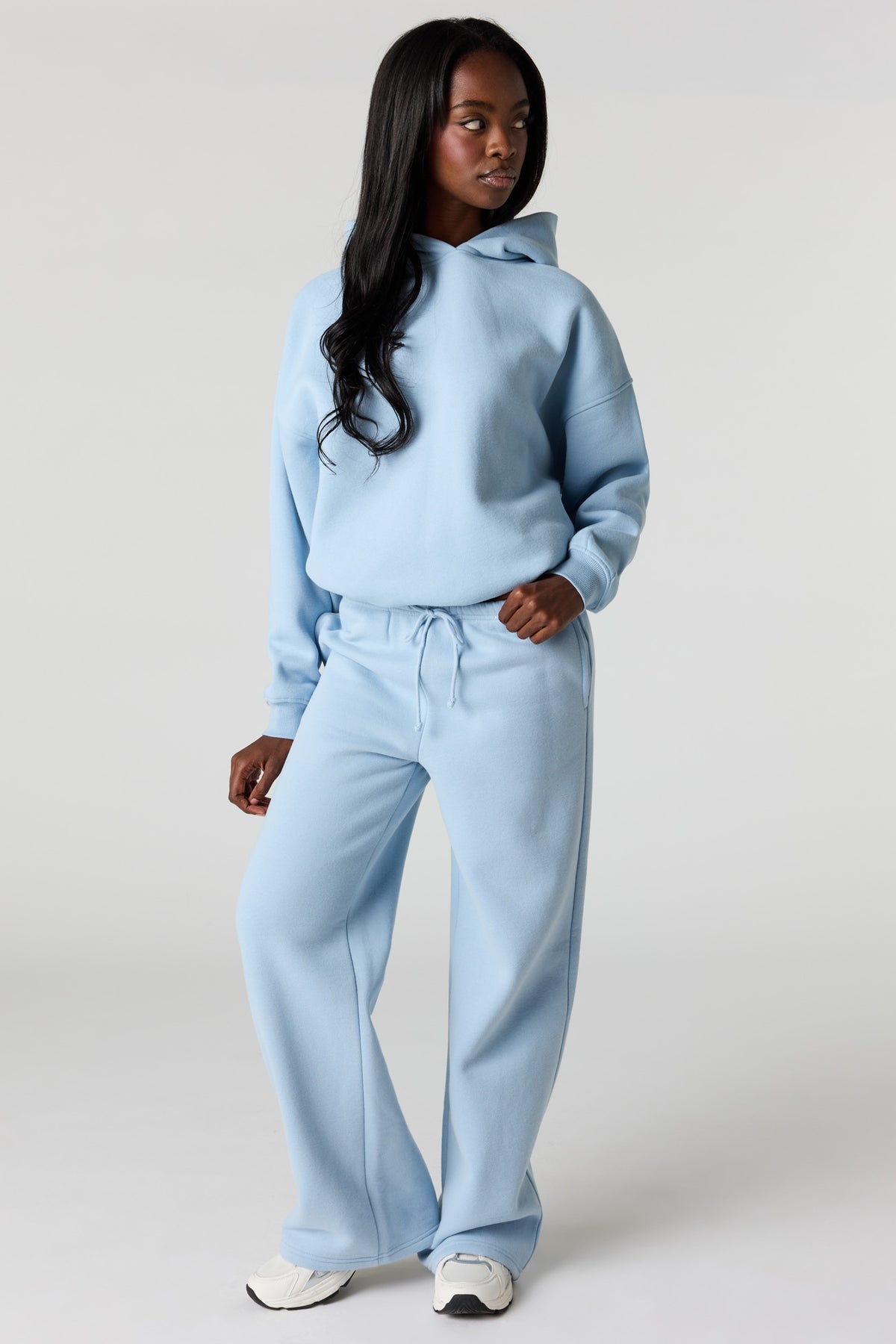 Luxe Fleece Wide Leg Sweatpant - Light Blue