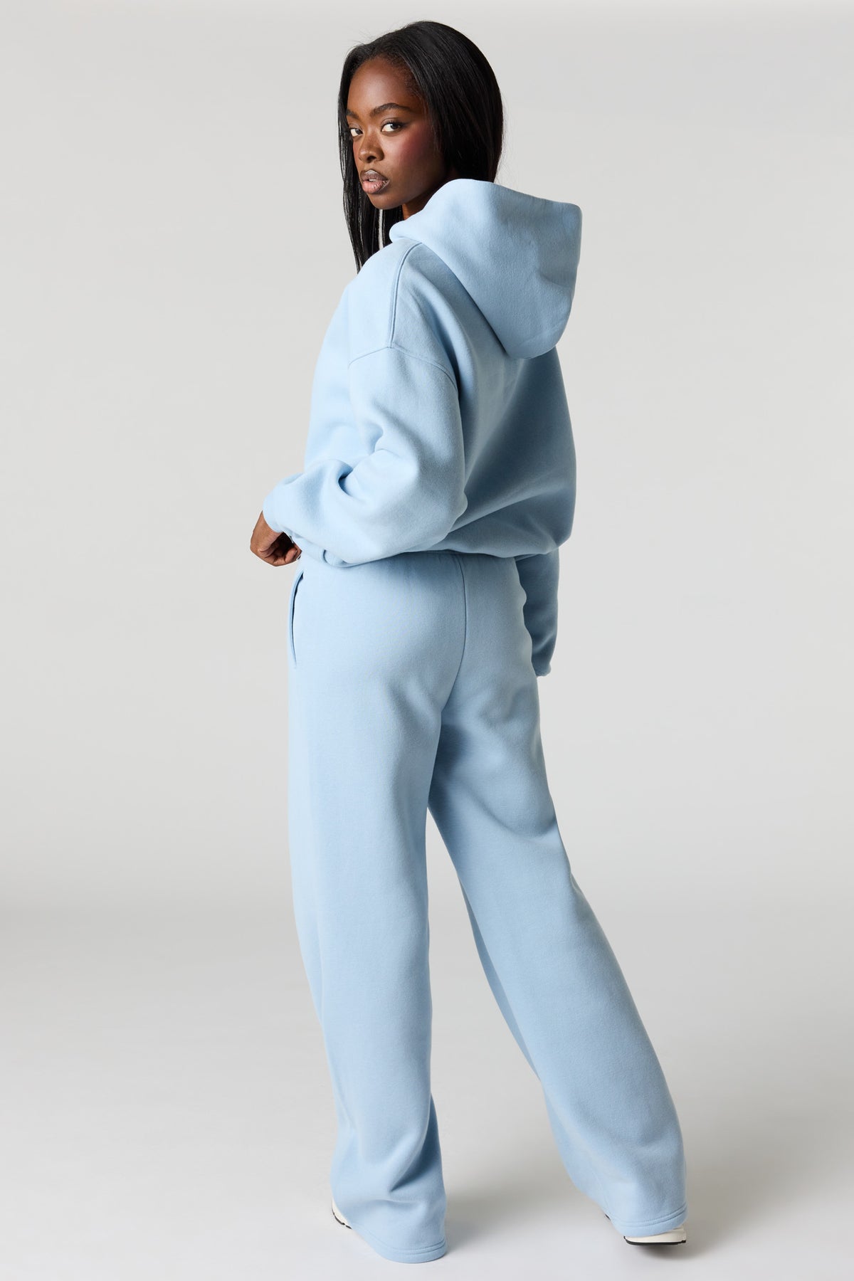 Alt View 3. Luxe Fleece Wide Leg Sweatpant - Light Blue