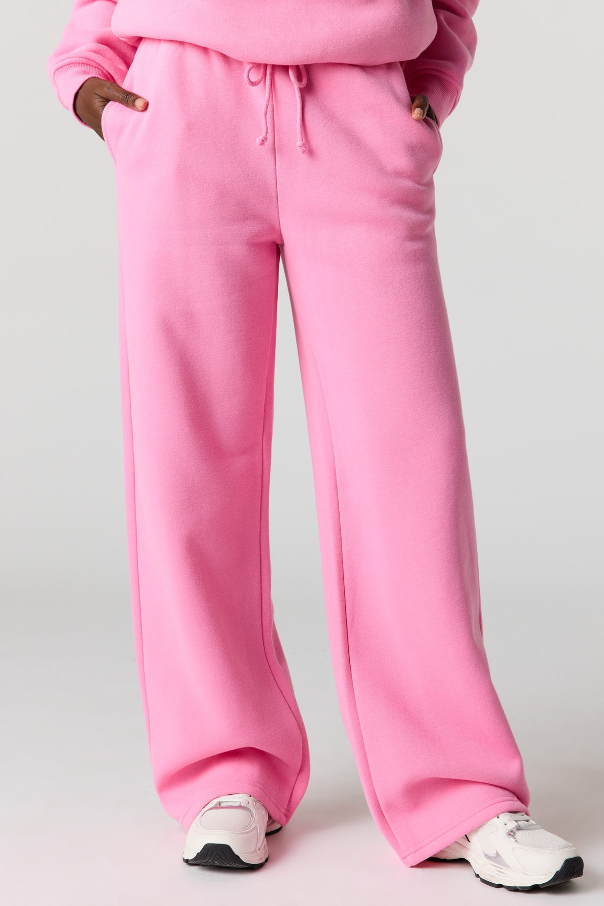 Alt View 2. Luxe Fleece Wide Leg Sweatpant - Pink