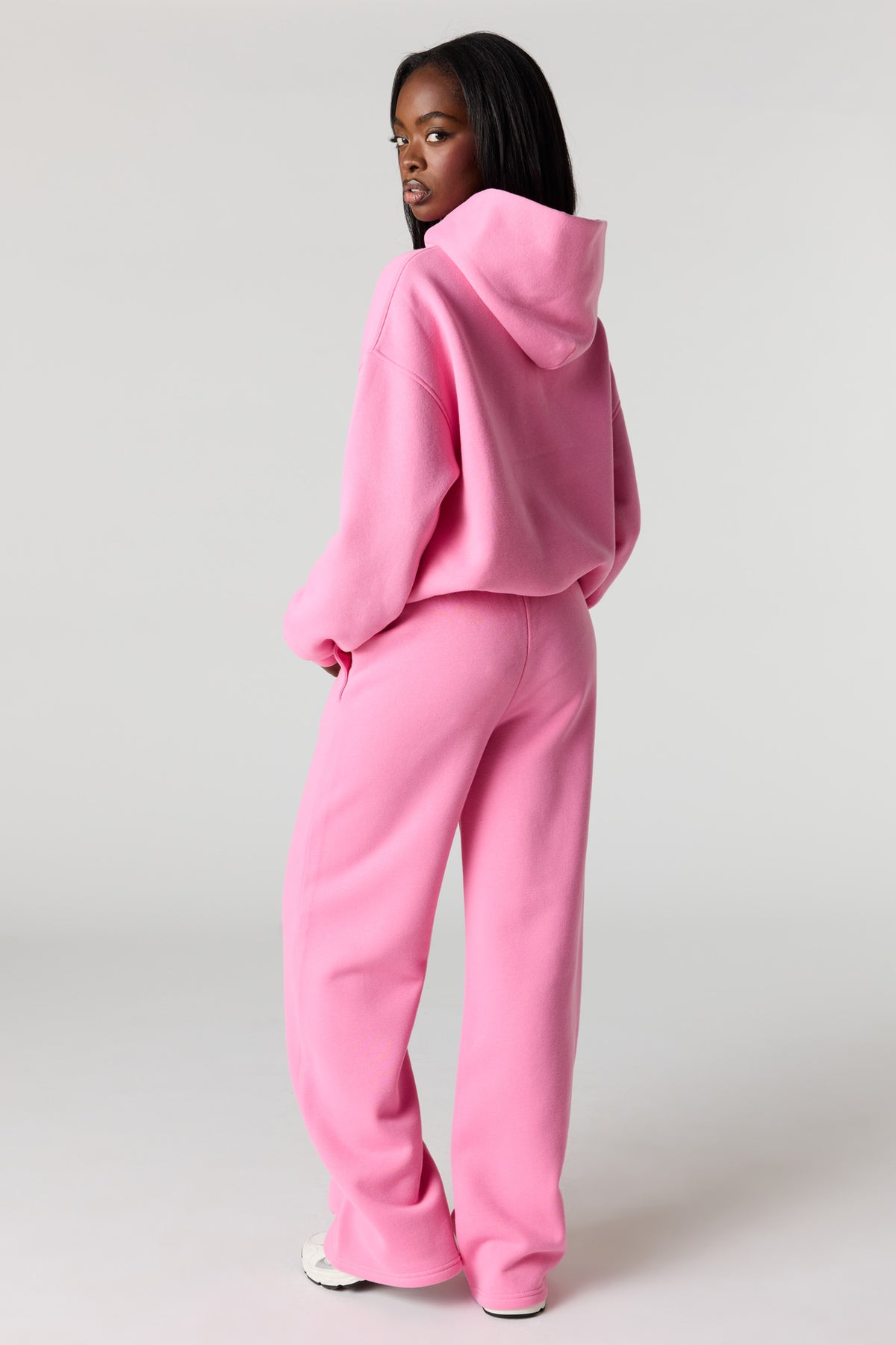 Alt View 3. Luxe Fleece Wide Leg Sweatpant - Pink