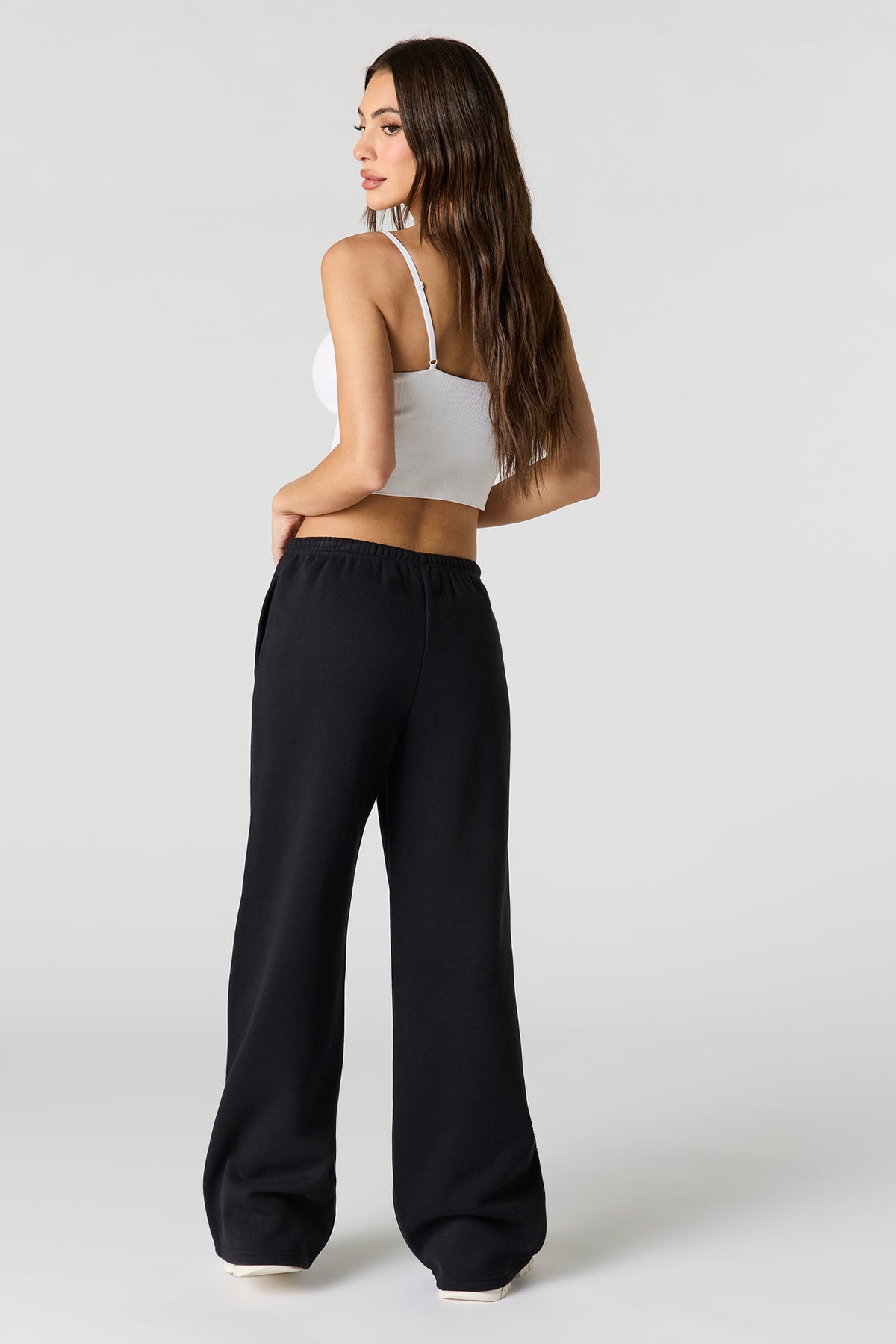 Alt View 3. Luxe Fleece Wide Leg Sweatpant - Black