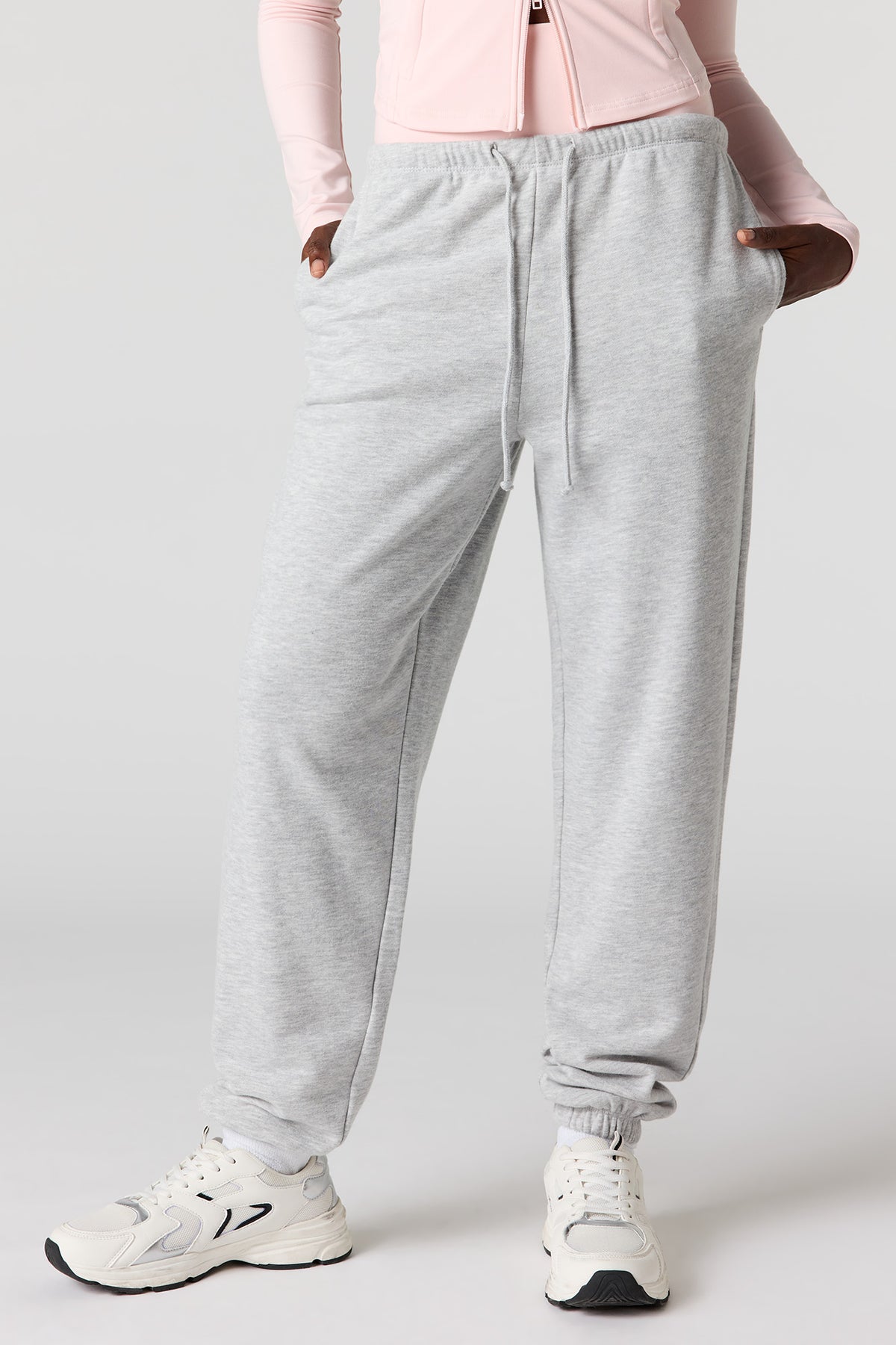 Alt View 2. Luxe Fleece Low-Rise Jogger - Heather Grey