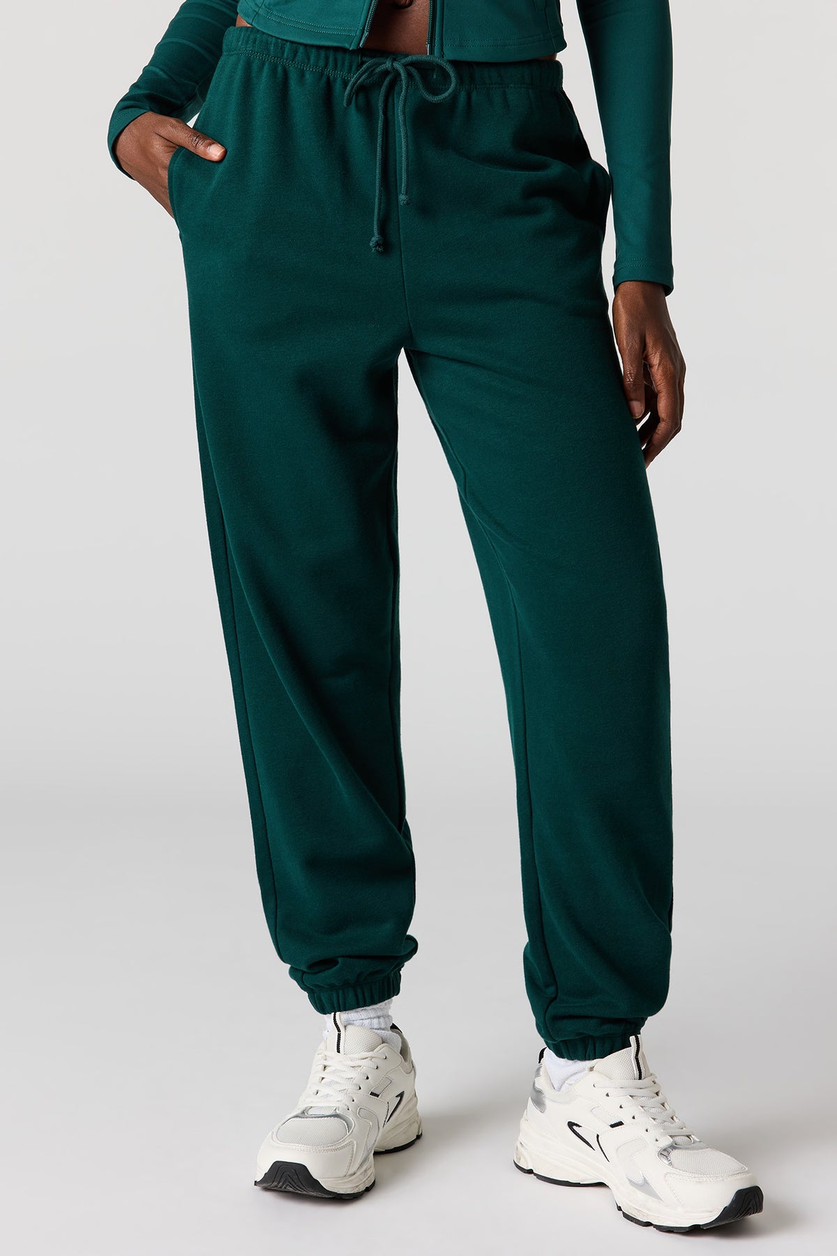 Alt View 2. Luxe Fleece Low-Rise Jogger - Green