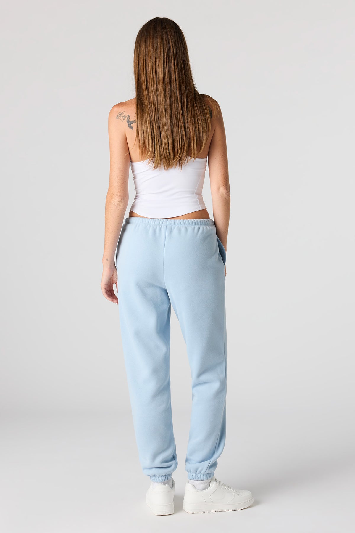 Alt View 3. Luxe Fleece Skinny Jogger - Light Blue