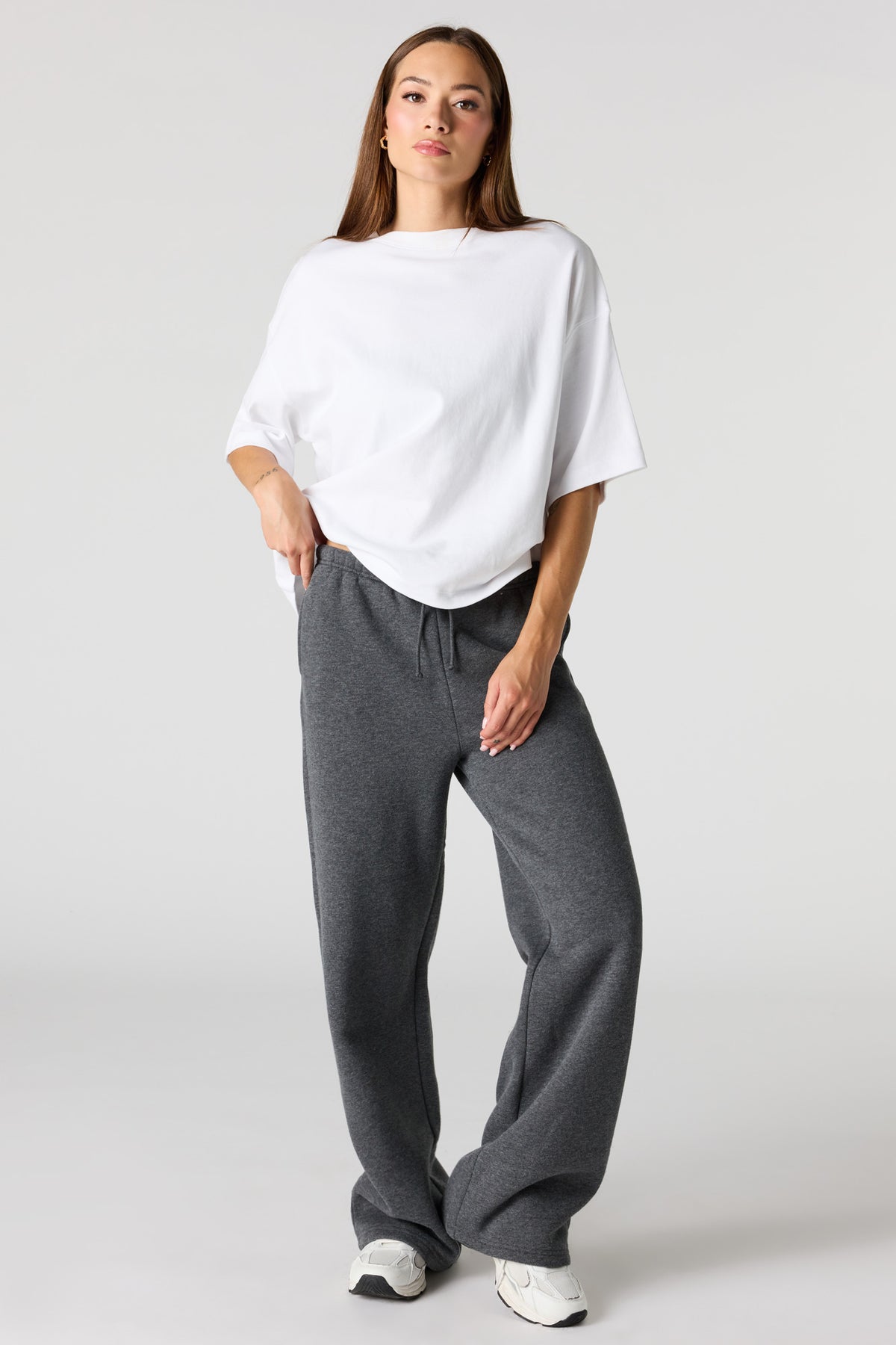 Alt View 11. Luxe Fleece Wide Leg Sweatpant - Burgundy