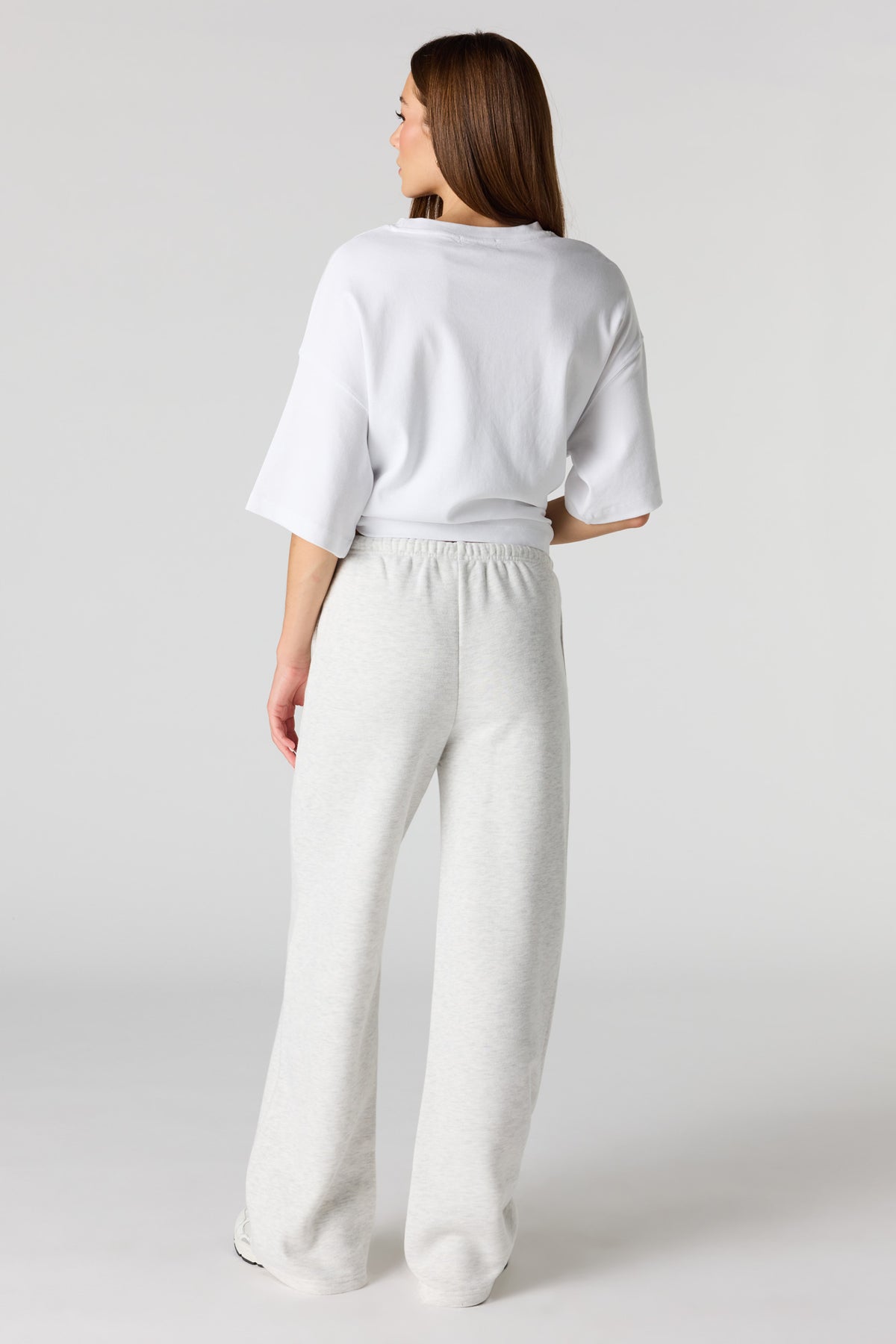 Alt View 3. Luxe Fleece Wide Leg Sweatpant - Light Grey
