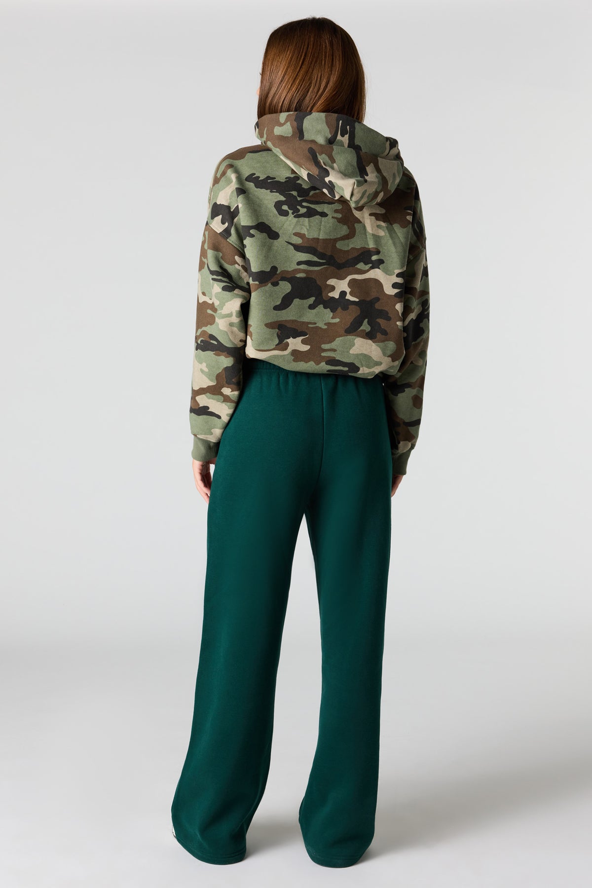 Alt View 3. Luxe Fleece Wide Leg Sweatpant - Green