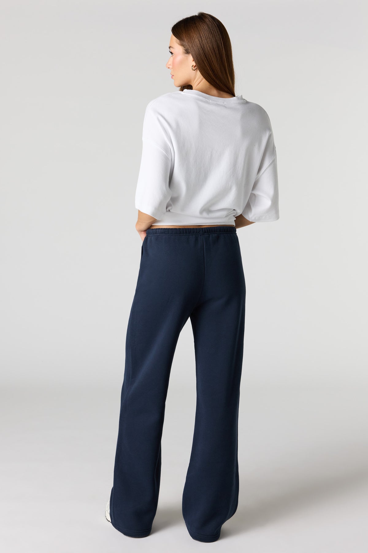 Alt View 3. Luxe Fleece Wide Leg Sweatpant - Dark Blue
