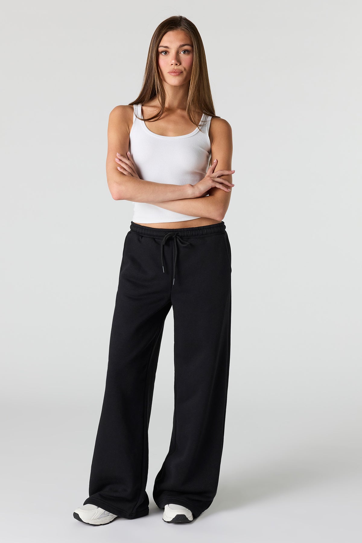 Vue alternative 5. Pantalon d'entraînement à jambe ultralarge en molleton de luxe