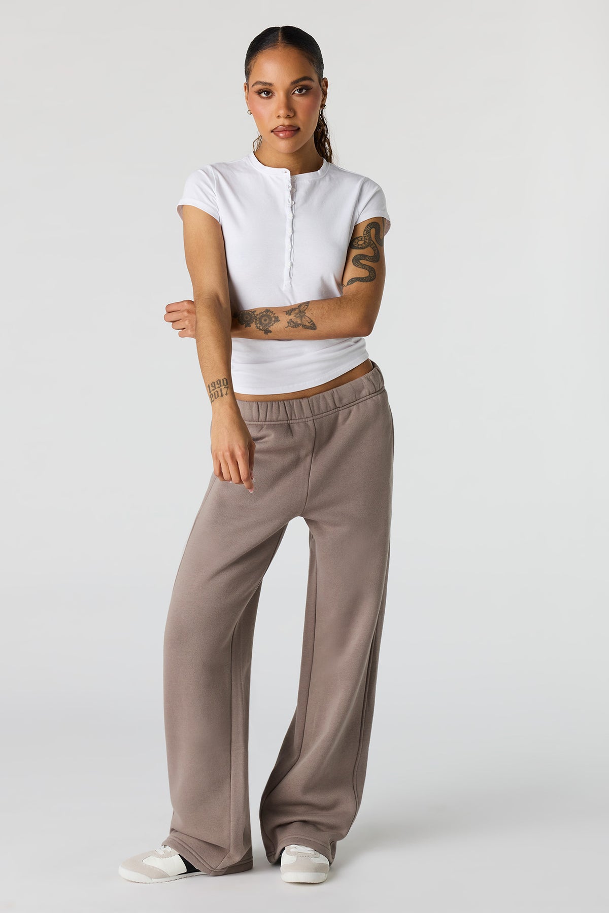 Pantalon d'entraînement baggy en molleton de luxe