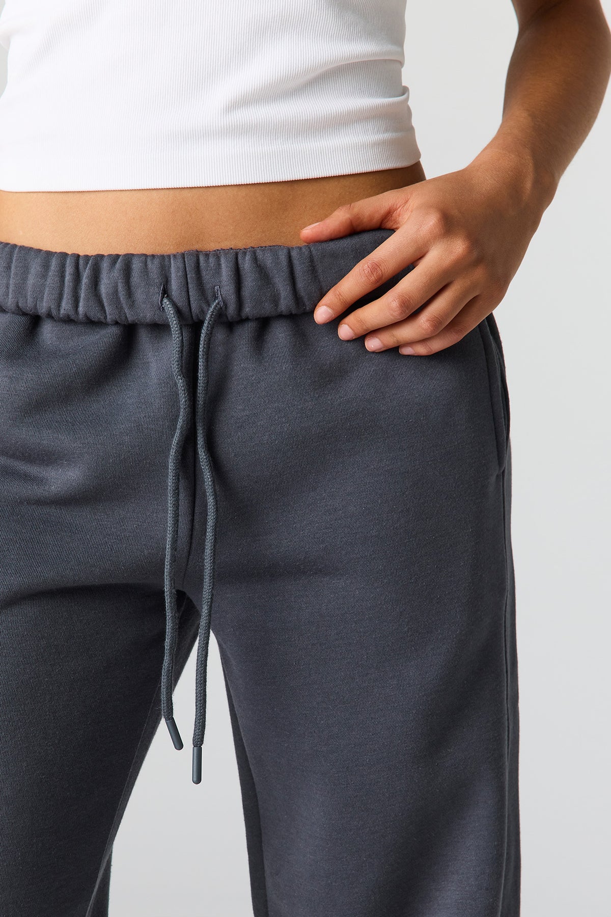 Alt View 4. Luxe Fleece Baggy Sweatpant - Dark Grey