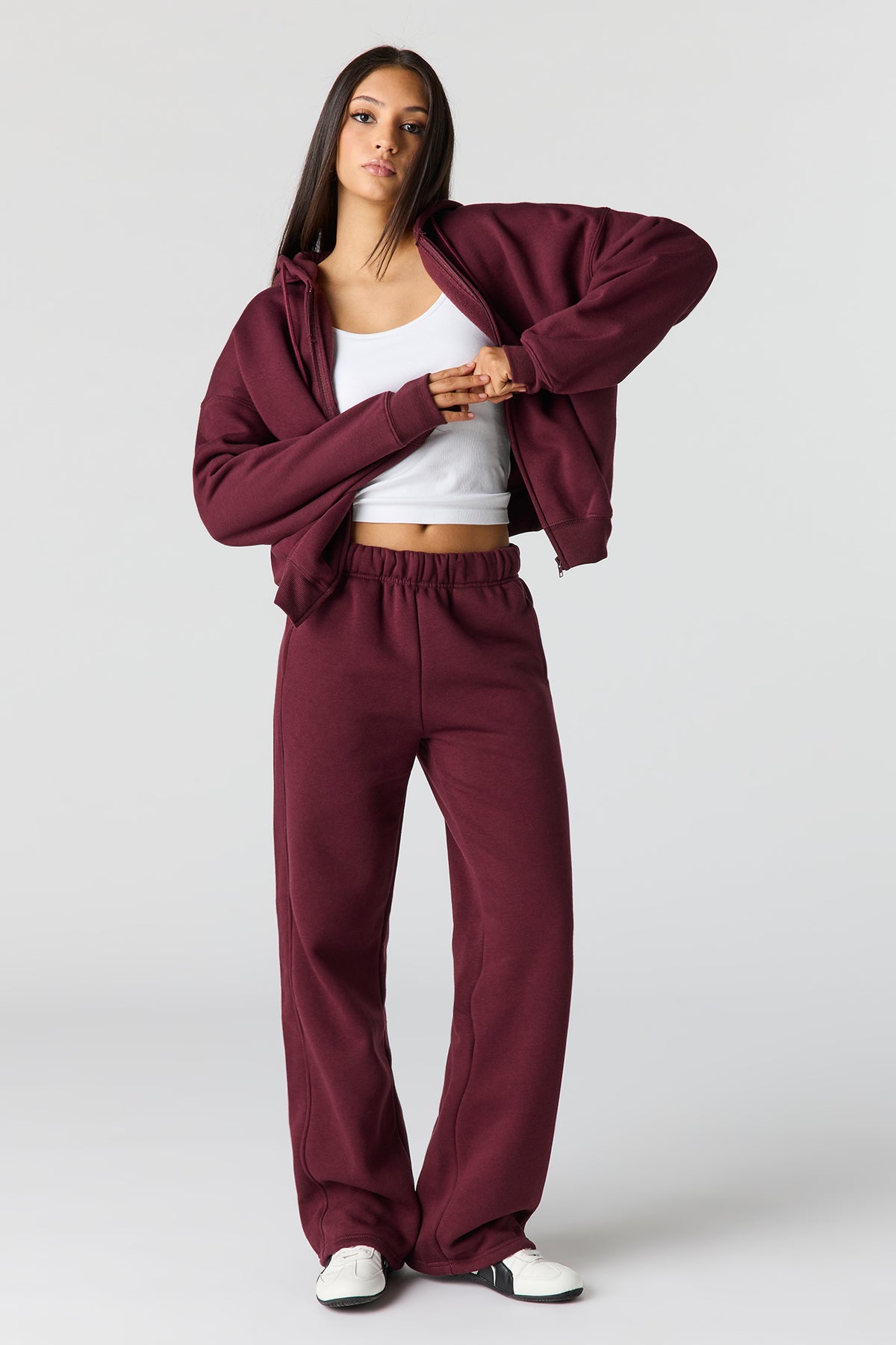 Luxe Fleece Baggy Sweatpant - Burgundy