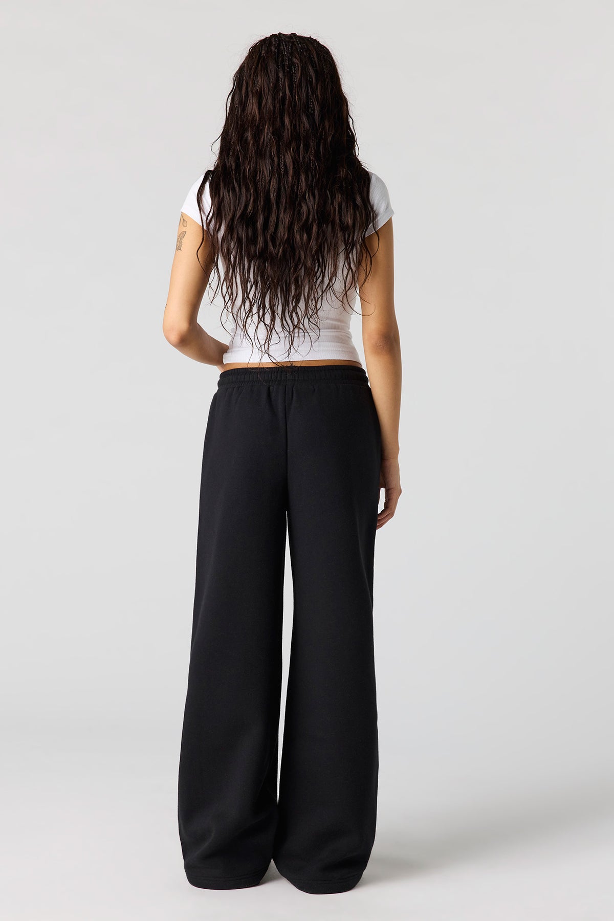 Alt View 3. Luxe Fleece Ultra Wide Leg Sweatpant - Black