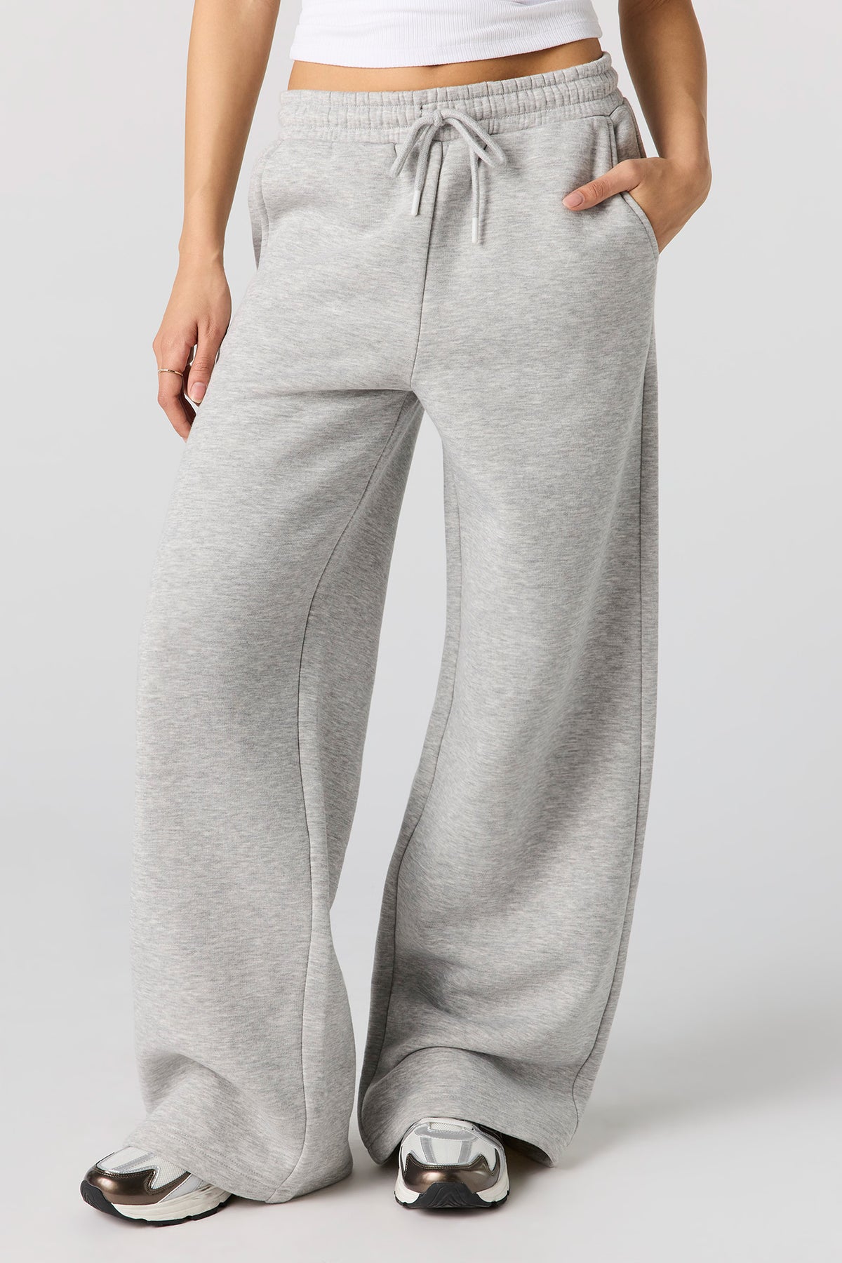Vue alternative 2. Pantalon d'entraînement à jambe ultralarge en molleton de luxe