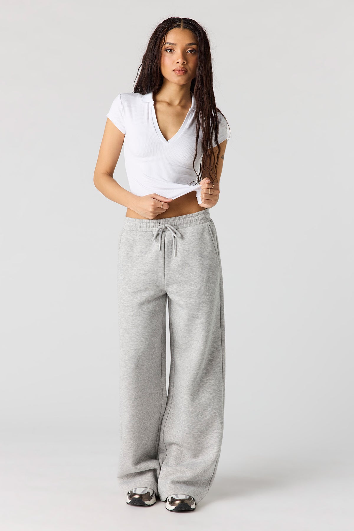 Pantalon d'entraînement à jambe ultralarge en molleton de luxe