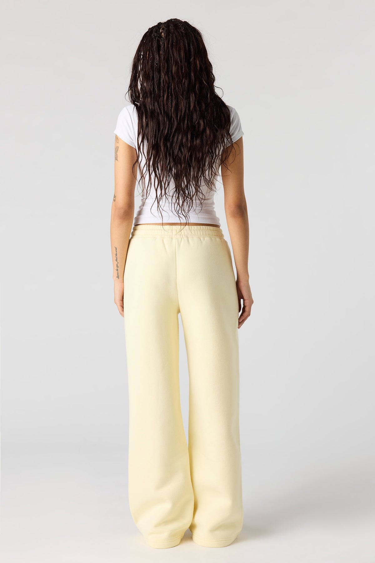 Alt View 3. Luxe Fleece Ultra Wide Leg Sweatpant - Yellow