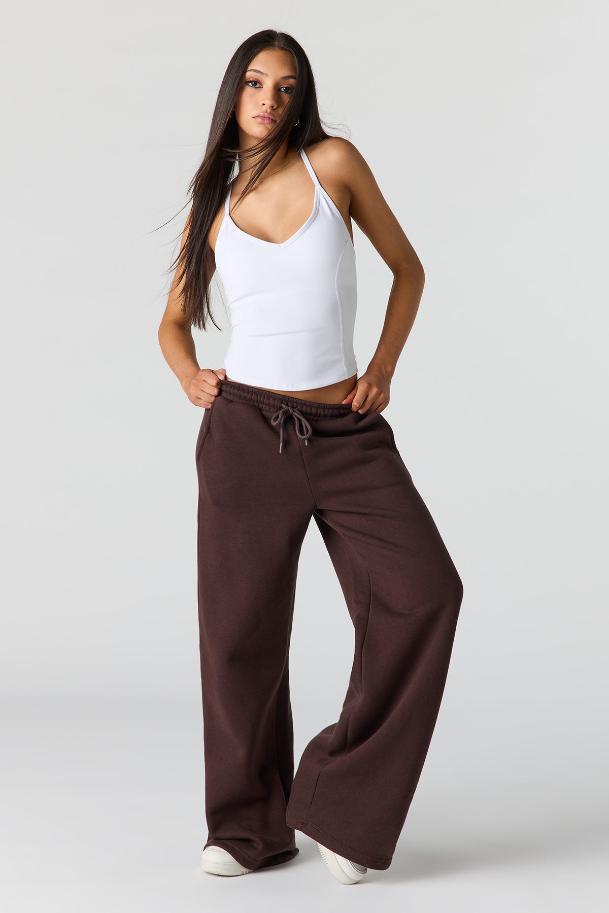 Pantalon d'entraînement à jambe ultralarge en molleton de luxe