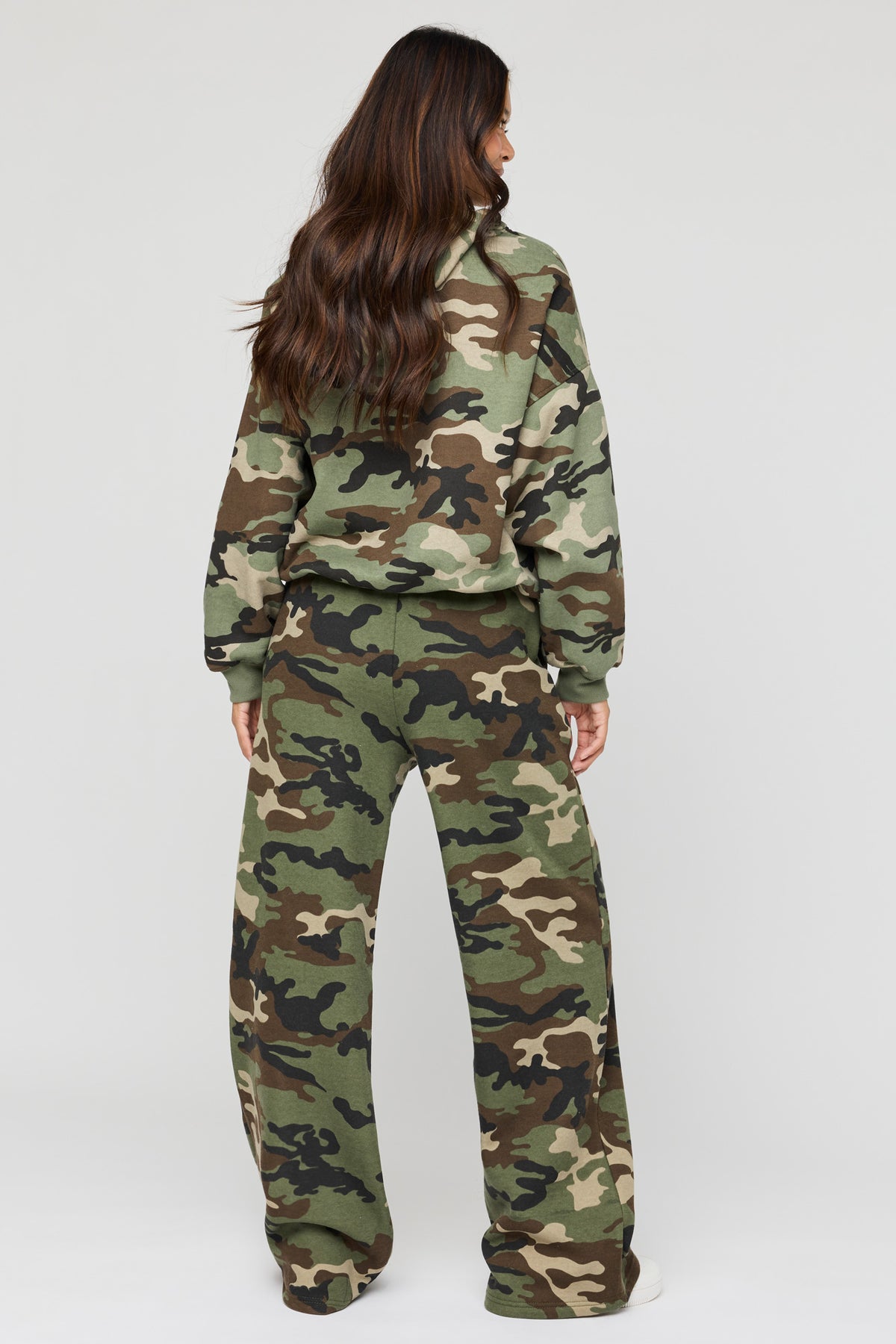 Alt View 3. Luxe Fleece Ultra-Wide Leg Sweatpant - Camouflage