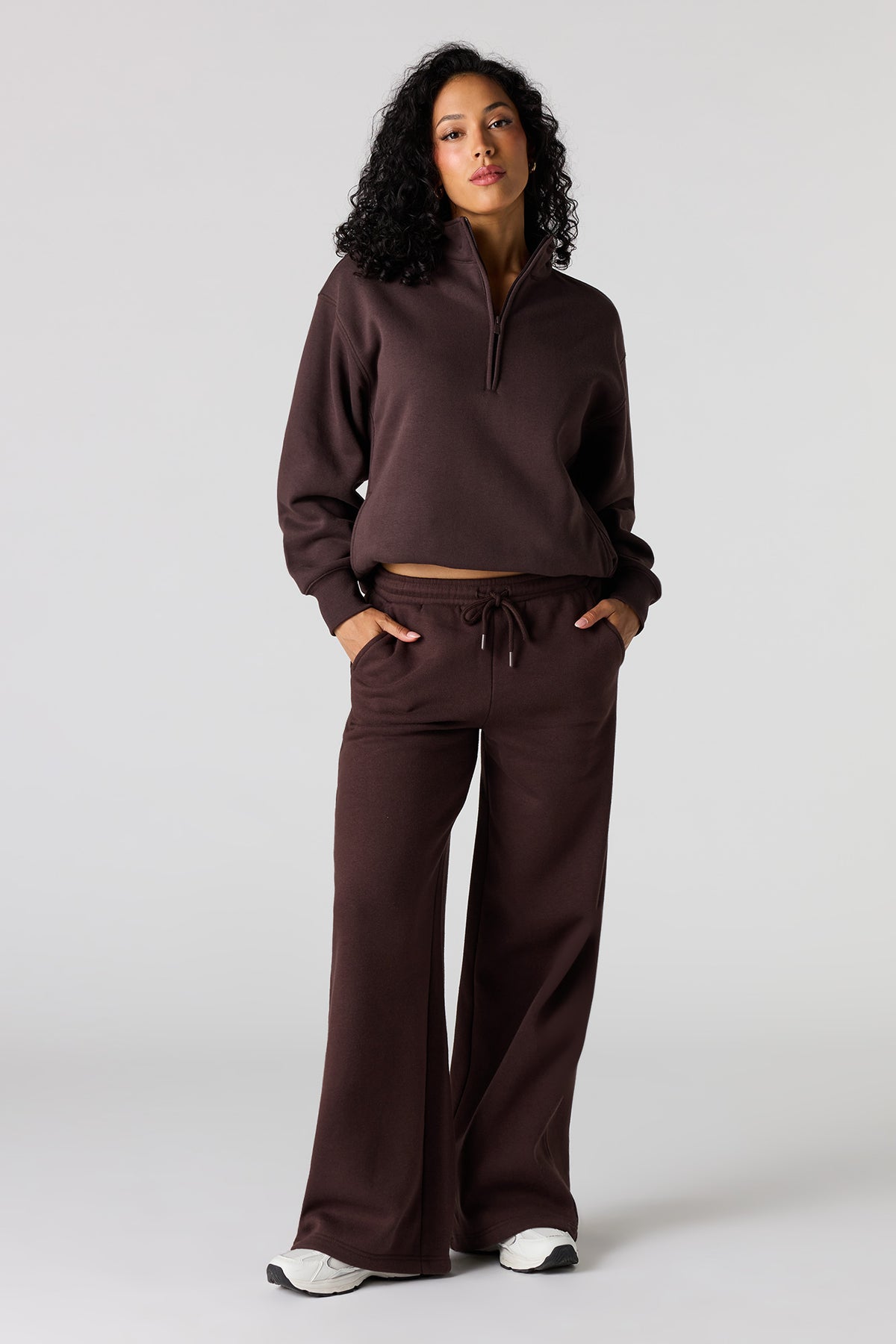 Alt View 8. Luxe Fleece Ultra Wide Leg Sweatpant - Purple