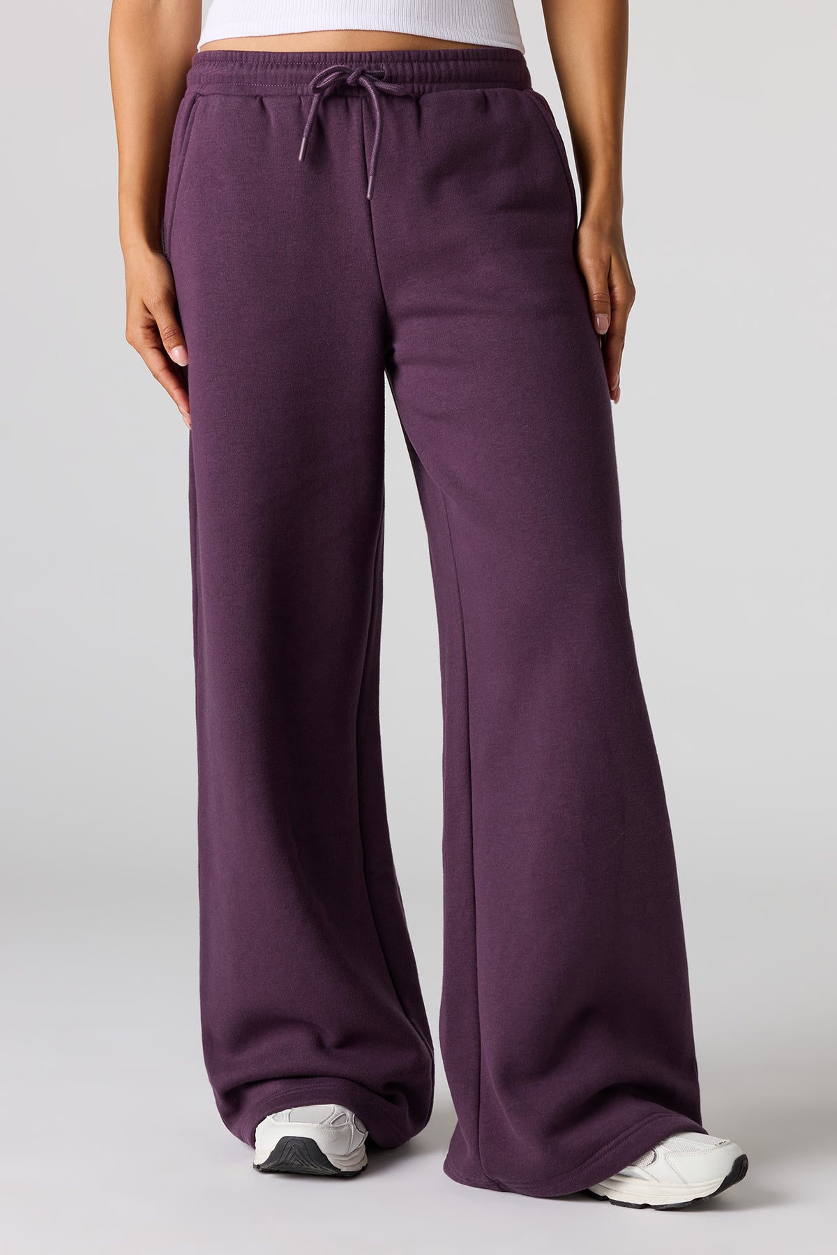 Alt View 2. Luxe Fleece Ultra Wide Leg Sweatpant - Purple