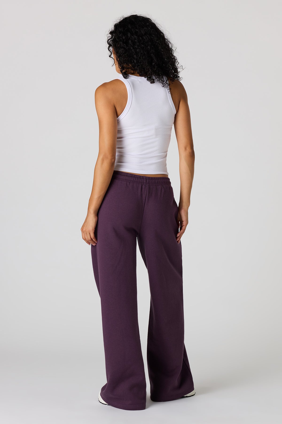 Alt View 3. Luxe Fleece Ultra Wide Leg Sweatpant - Purple