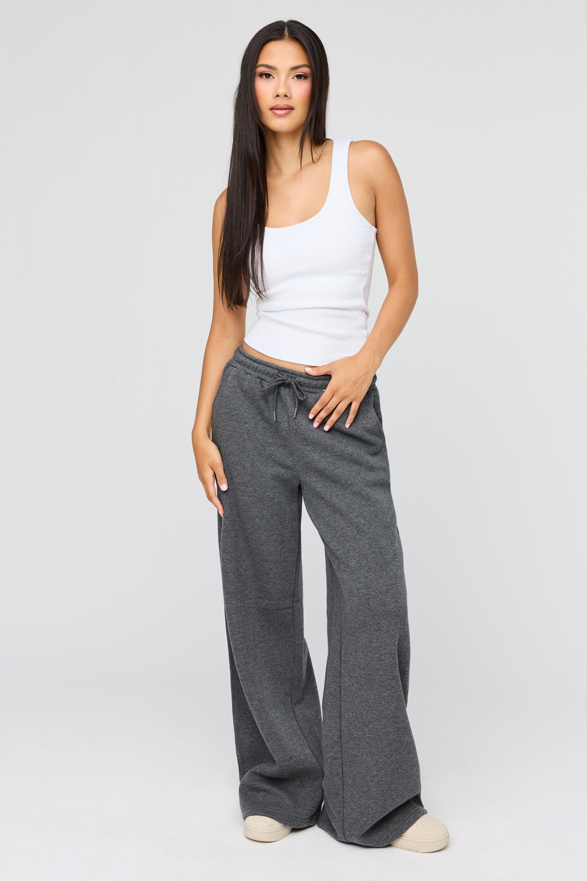 Pantalon d'entraînement à jambe ultralarge en molleton supérieur
