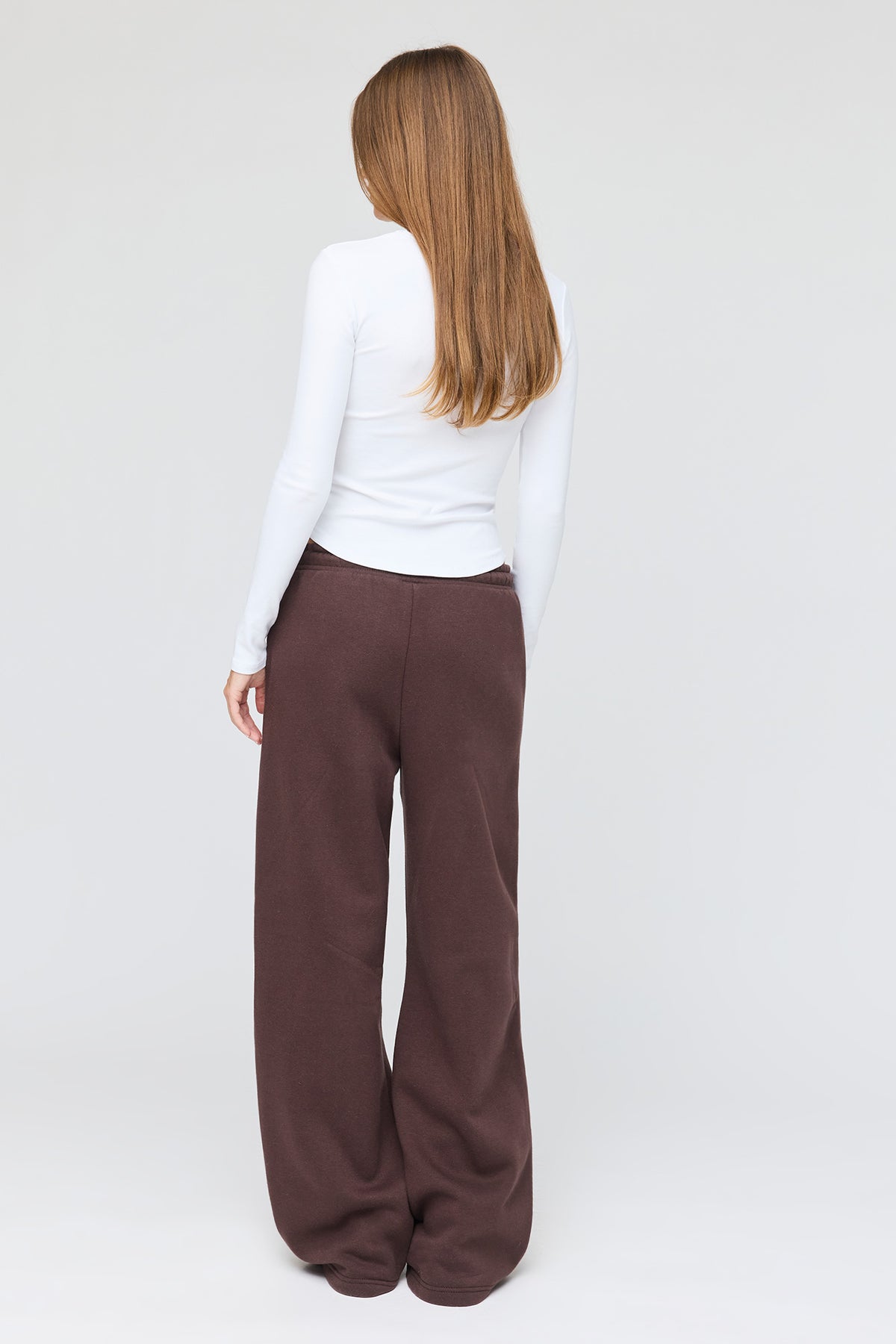Alt View 3. Luxe Fleece Ultra-Wide Leg Sweatpant - Brown
