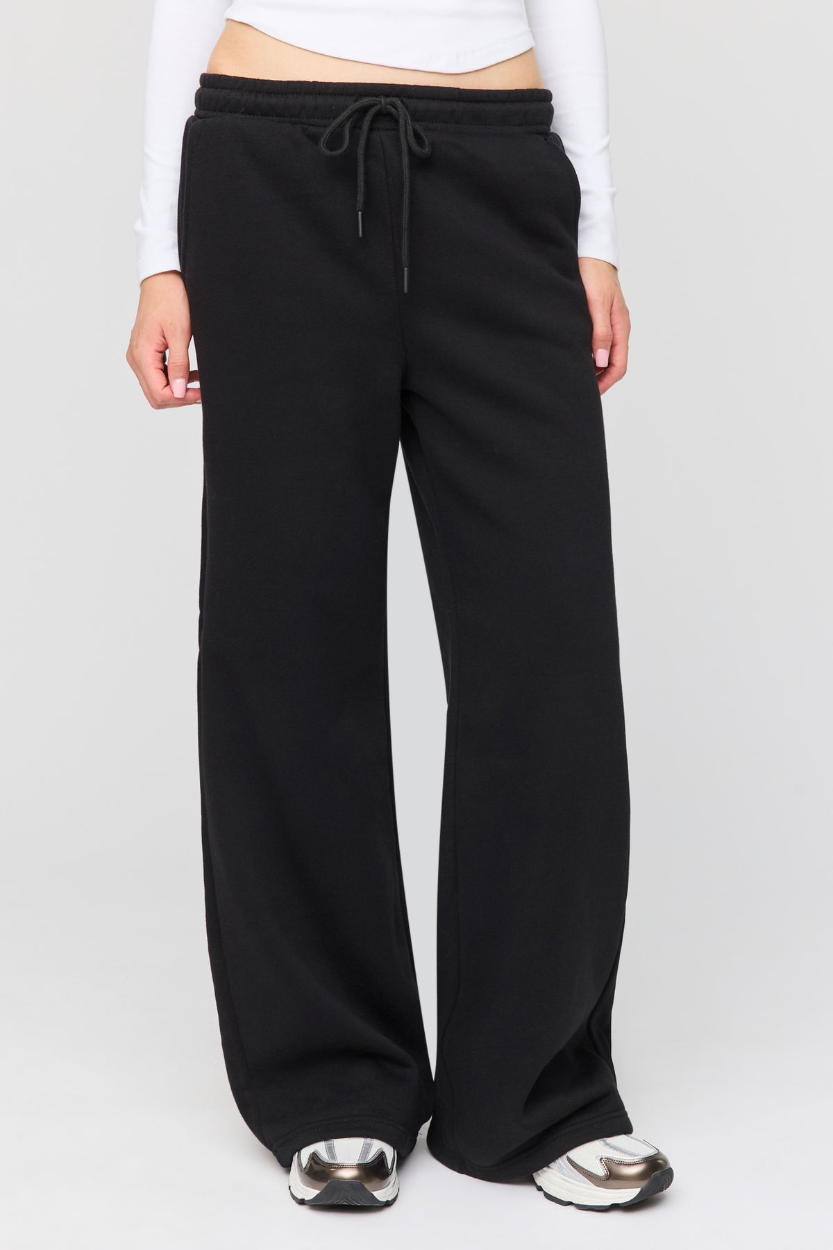 Vue alternative 2. Pantalon d'entraînement à jambe ultralarge en molleton de luxe
