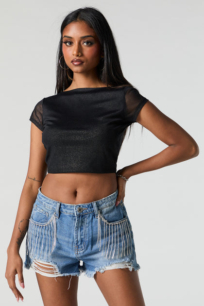 Sparkle Cropped T-Shirt