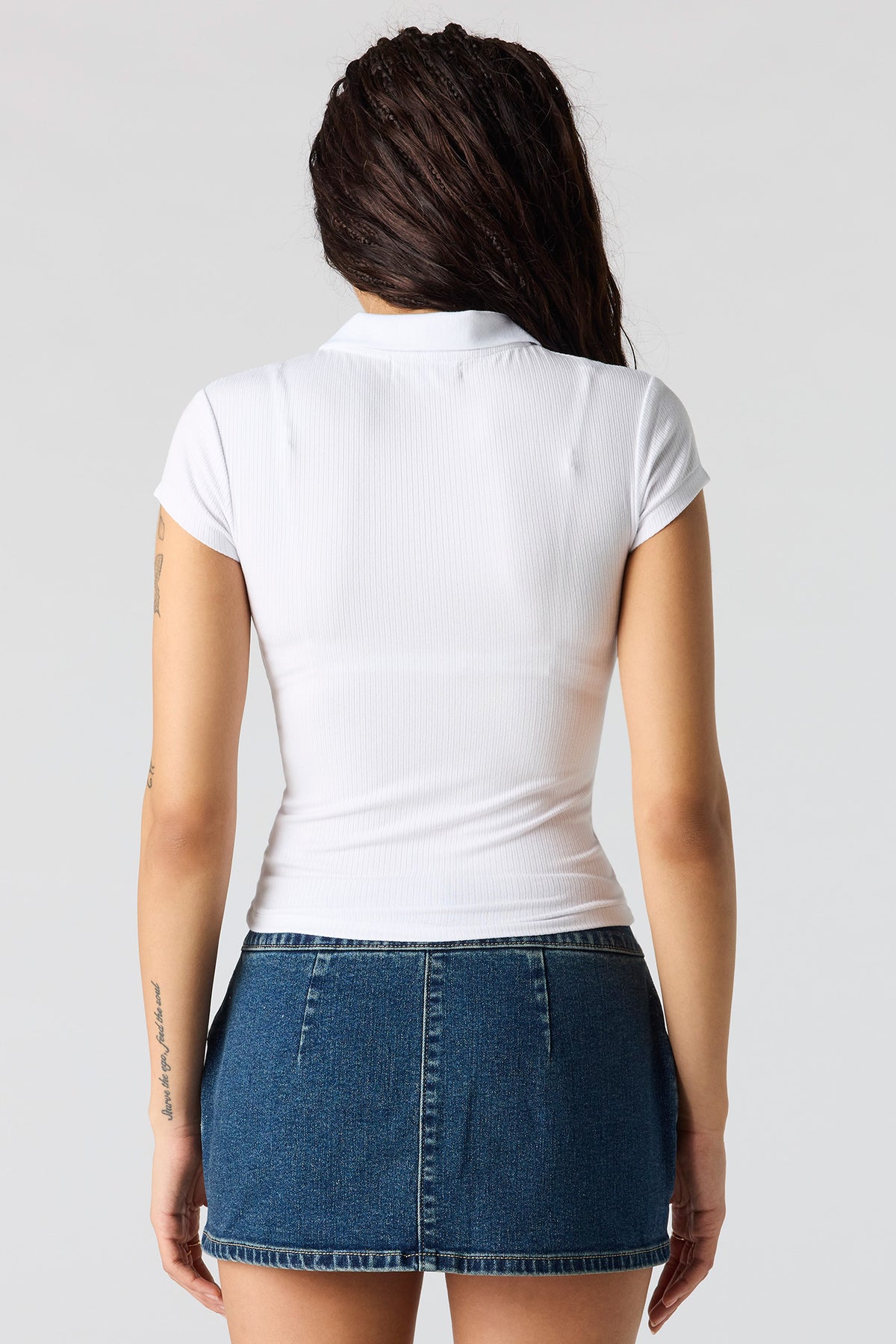 Alt View 2. Ribbed Polo - White