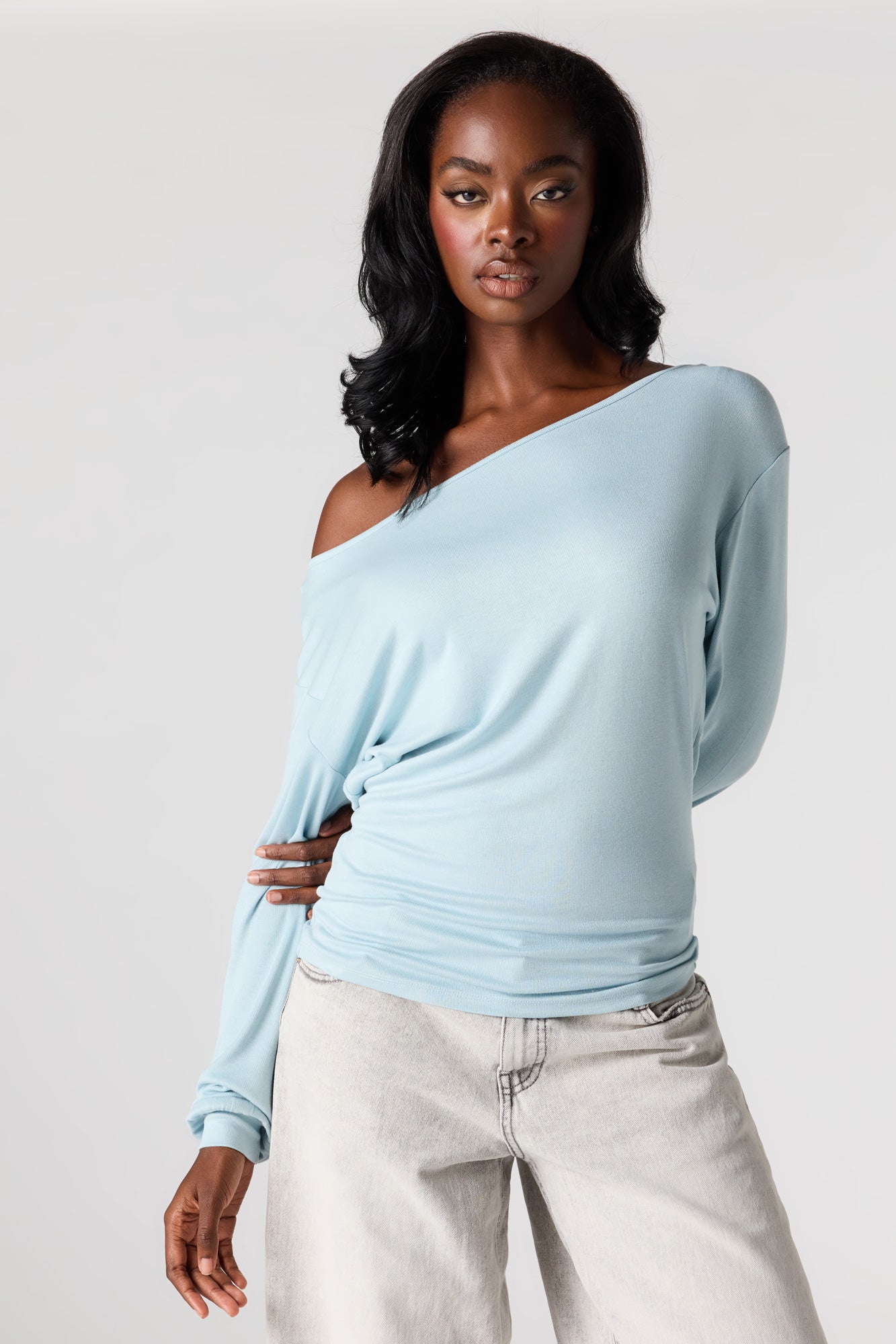 Ribbed Long Sleeve Dolman Top – Urban Planet