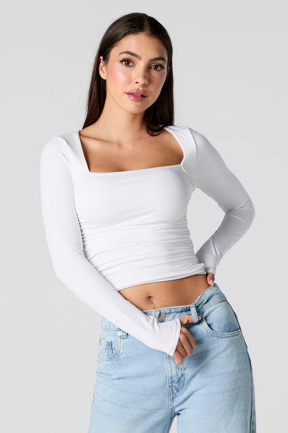 Contour Square Neck Long Sleeve Top