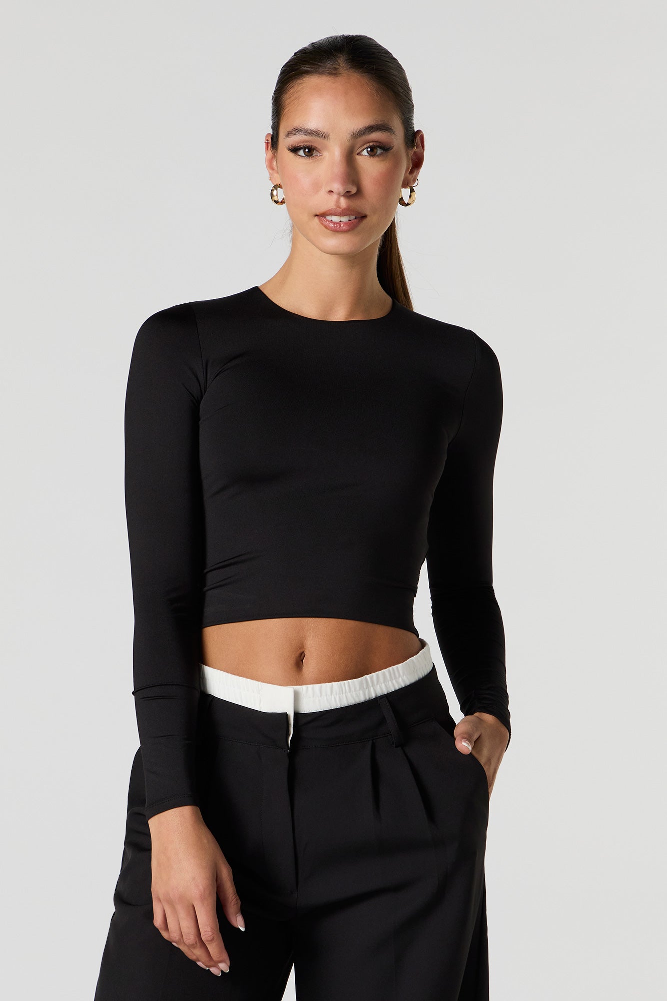 Contour Crewneck Long Sleeve Top