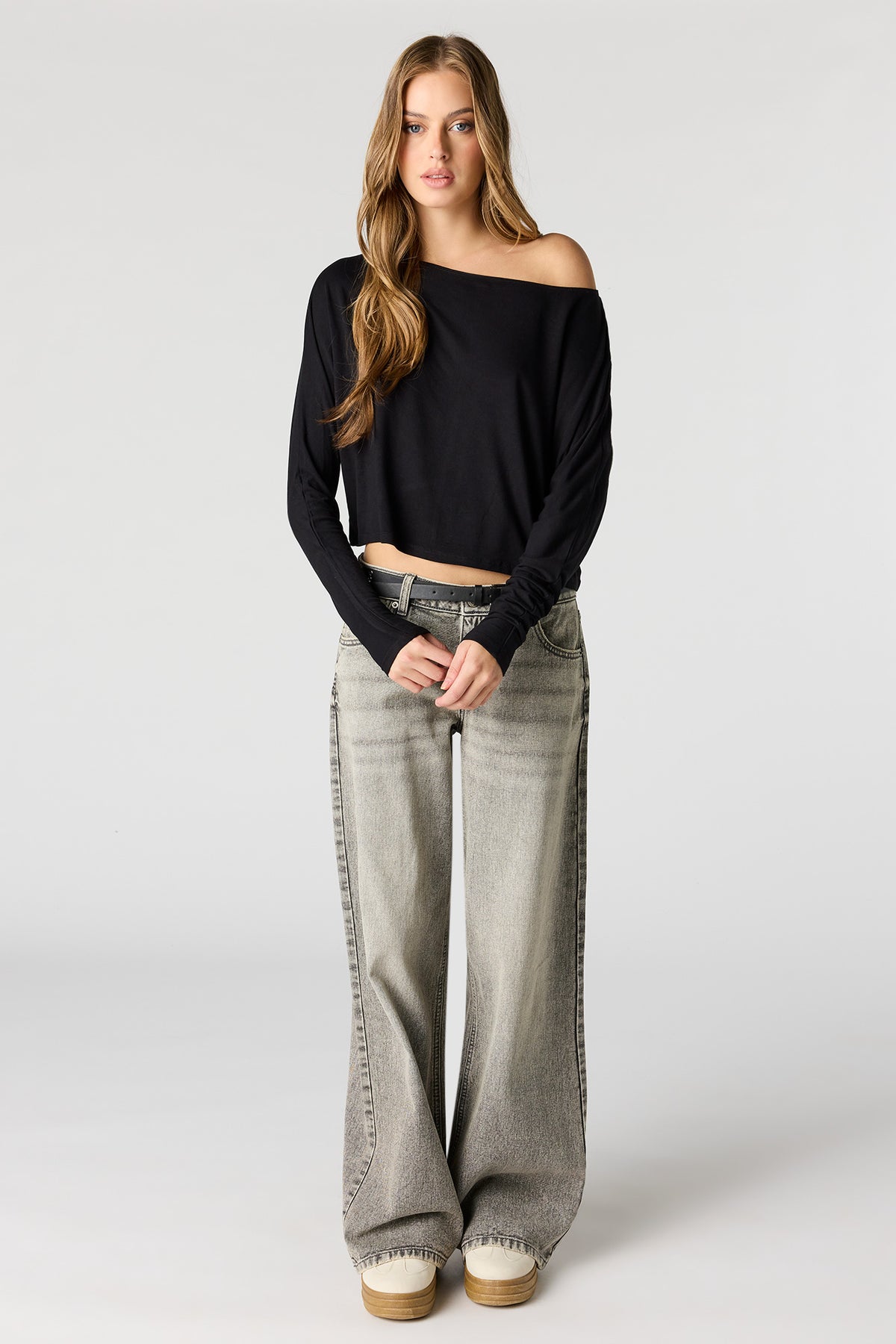 Alt View 3. Dolman Long Sleeve Top - Black
