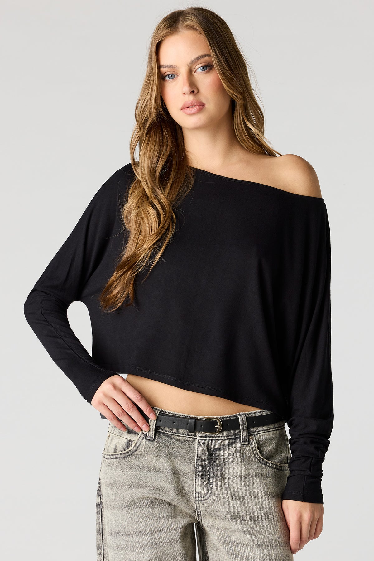 Dolman Long Sleeve Top - Black