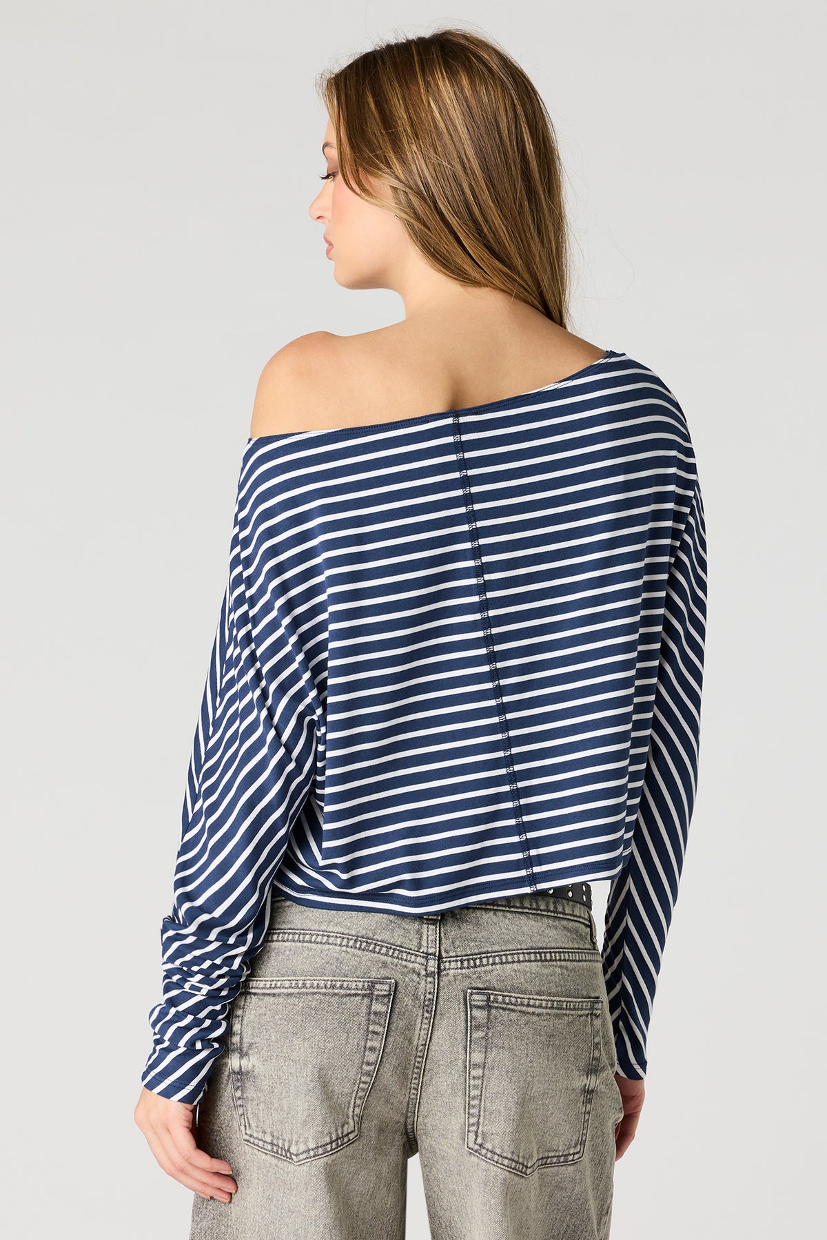 Alt View 2. Dolman Long Sleeve Top - Navy