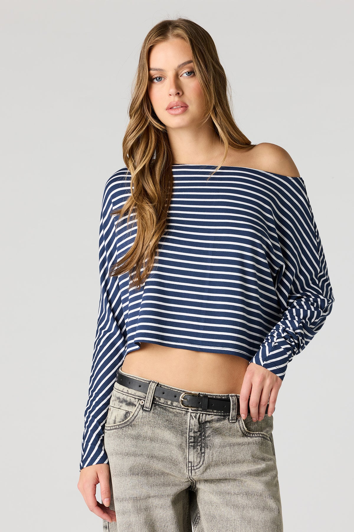 Dolman Long Sleeve Top - Navy