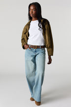 Jean super baggy London à taille basse avec ceinture