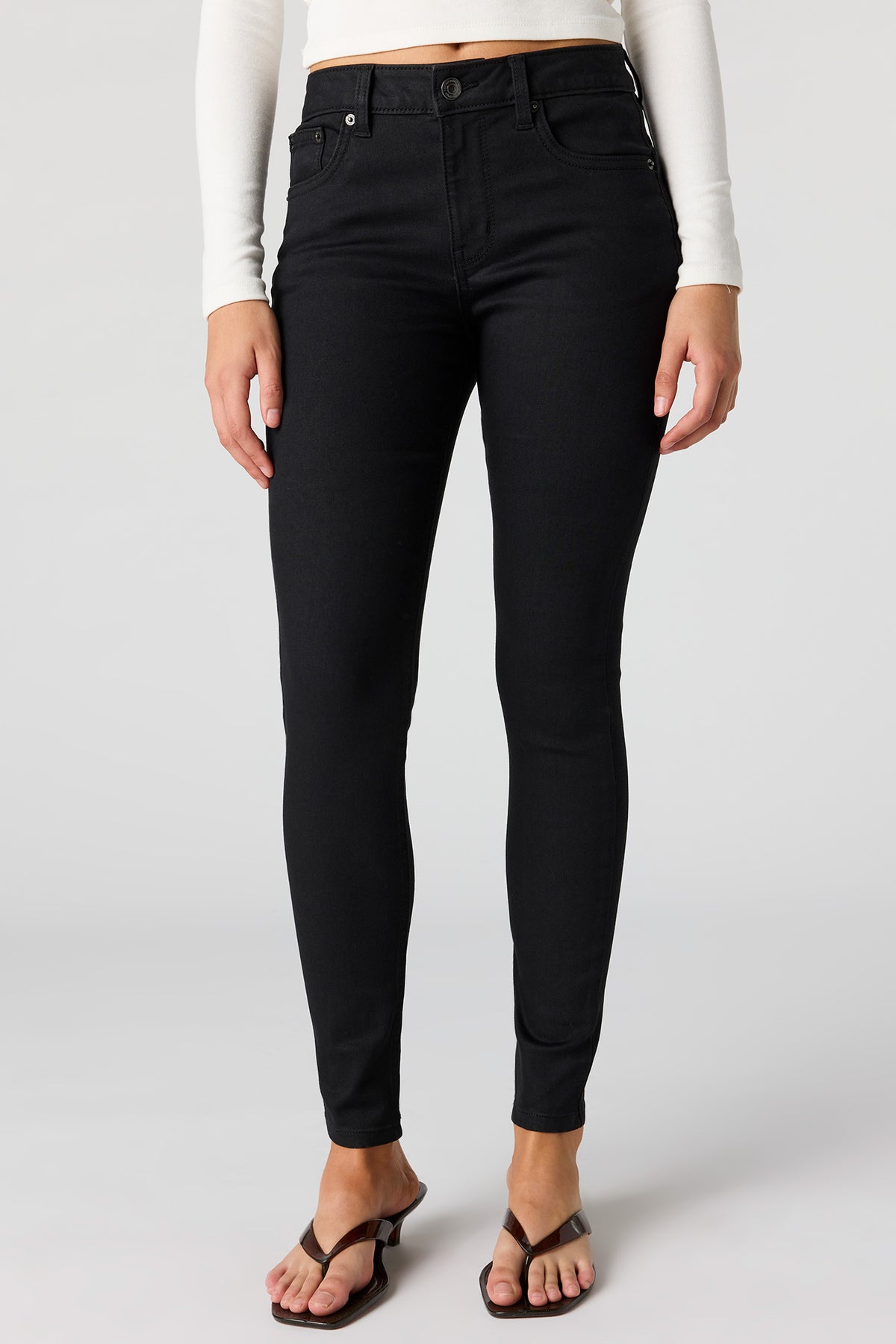 Vue alternative 2. Jean remonte-fesses mi-taille ajusté extensible