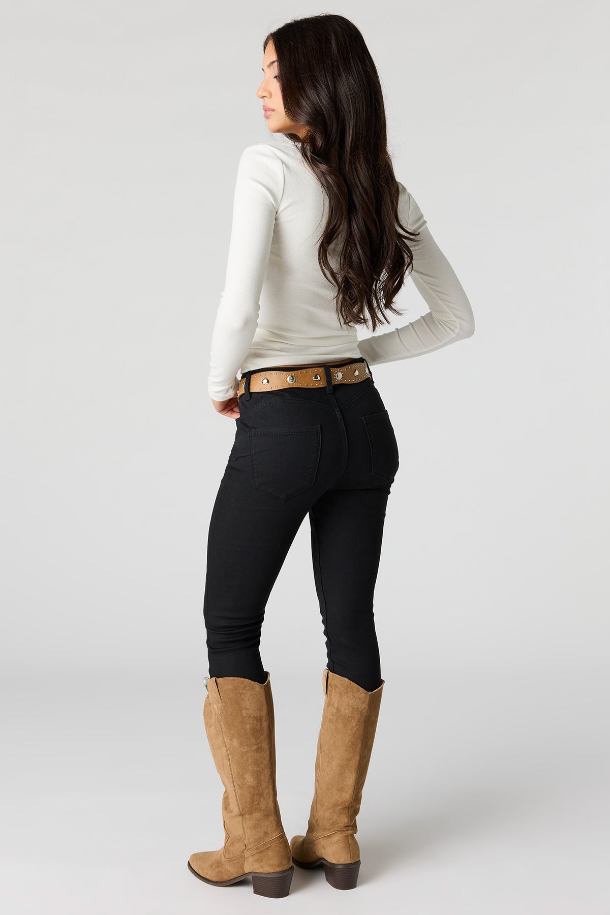Vue alternative 3. Jean remonte-fesses mi-taille ajusté extensible